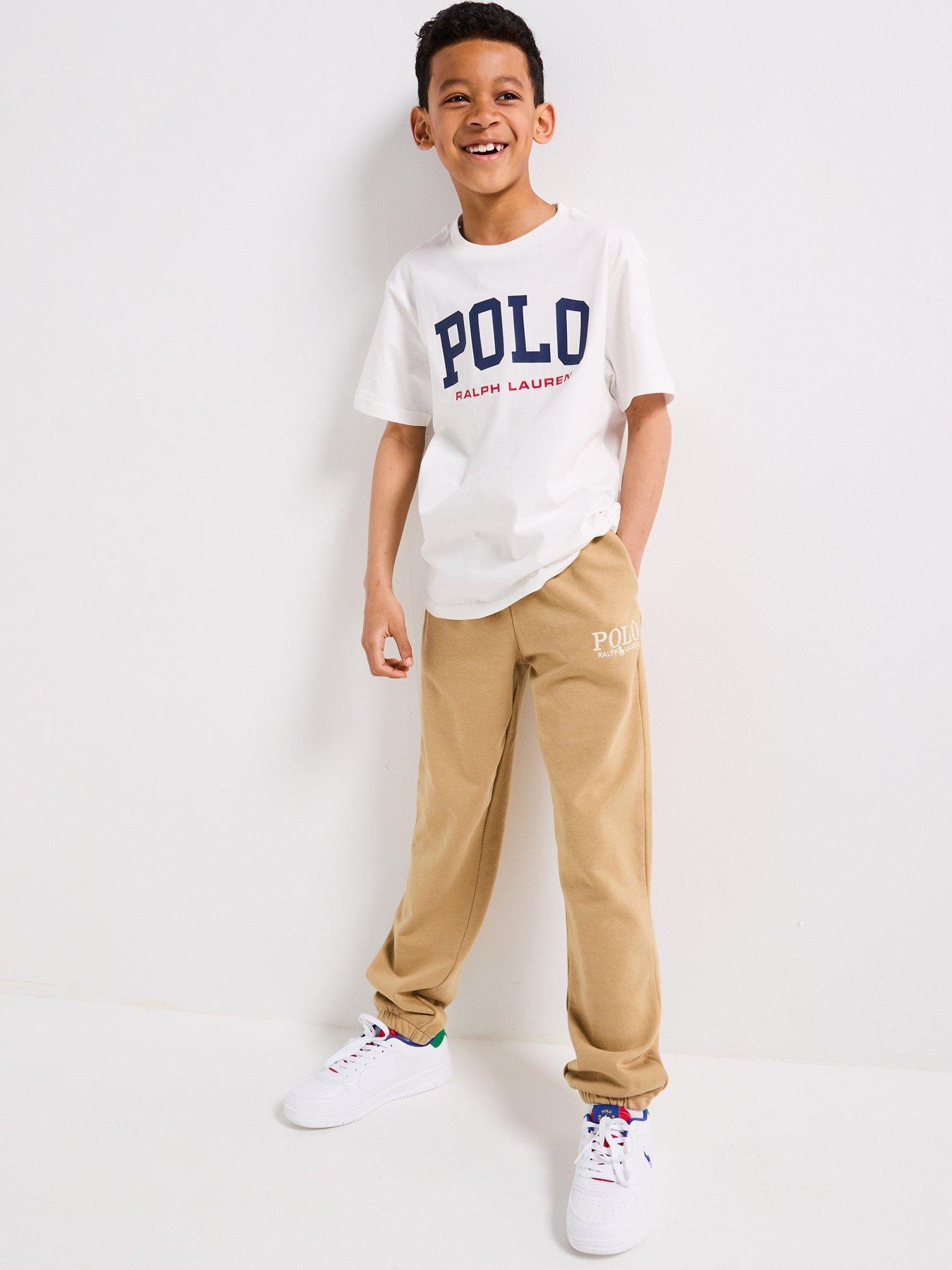 undefined Boys Polo Jog Pants - Beige