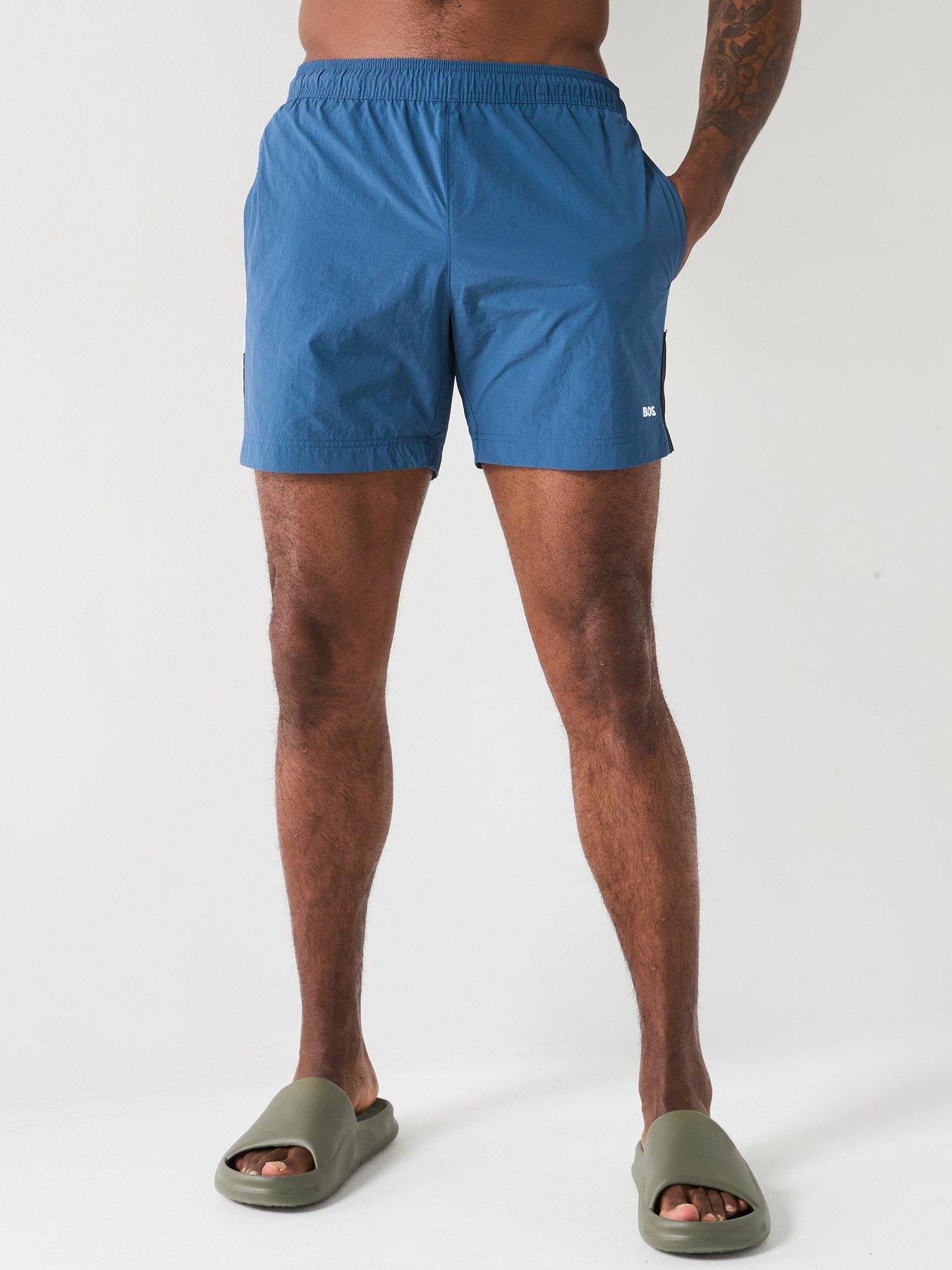 undefined Yves Corporate Stripe Swim Shorts - Dark Blue
