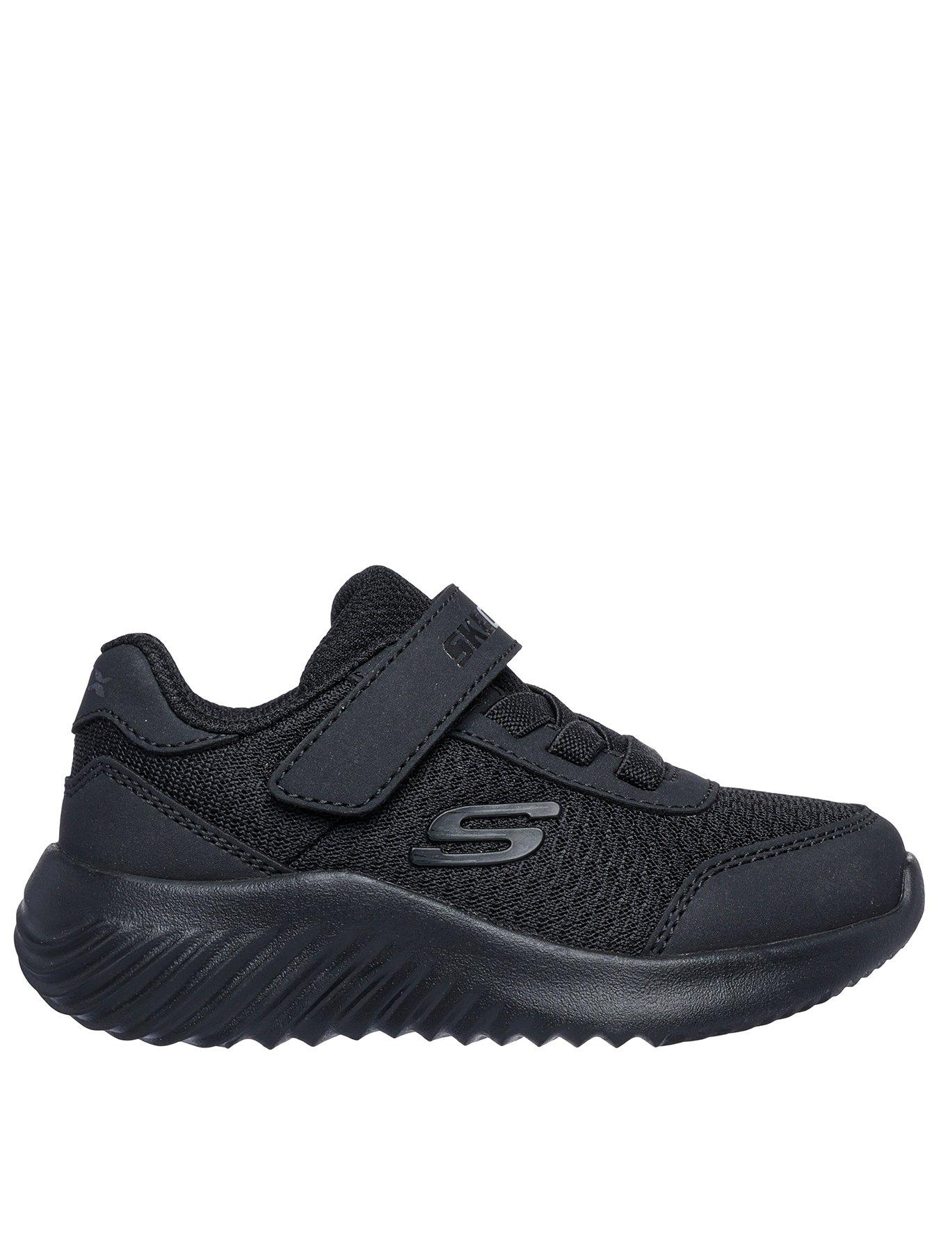 Image 1 of 2 of Skechers Lightweight Gore &amp; Strap Sneakers - Black