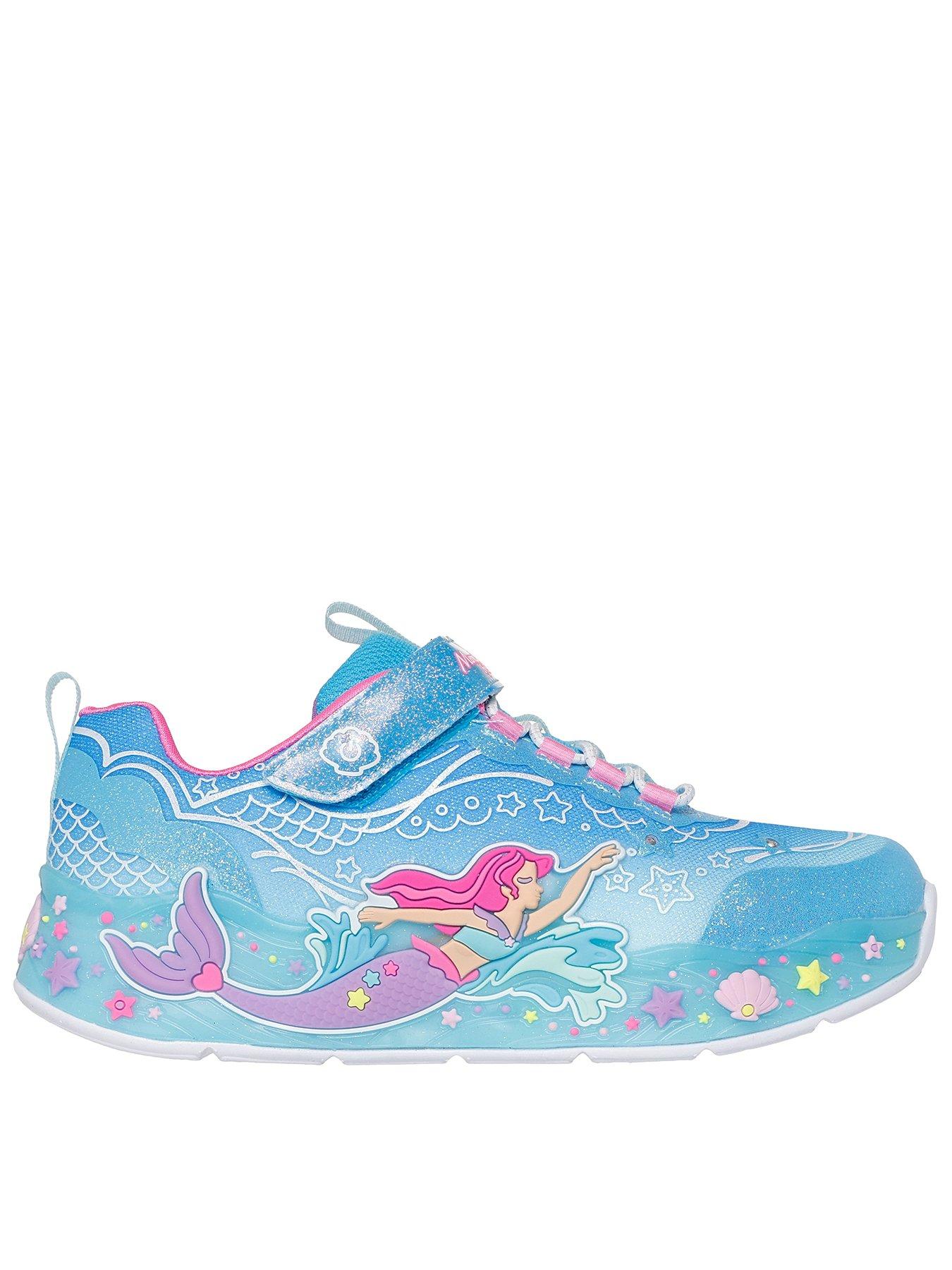 Walmart My Little Pony Light Up Sneakers Trainers Skechers Blue