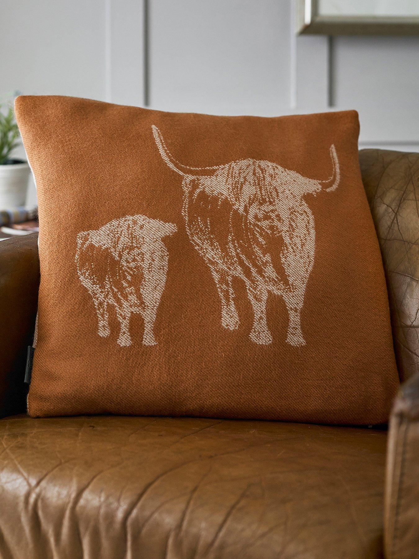 Product photograph of Deyongs Cow Amp Calf Cushion from very.co.uk