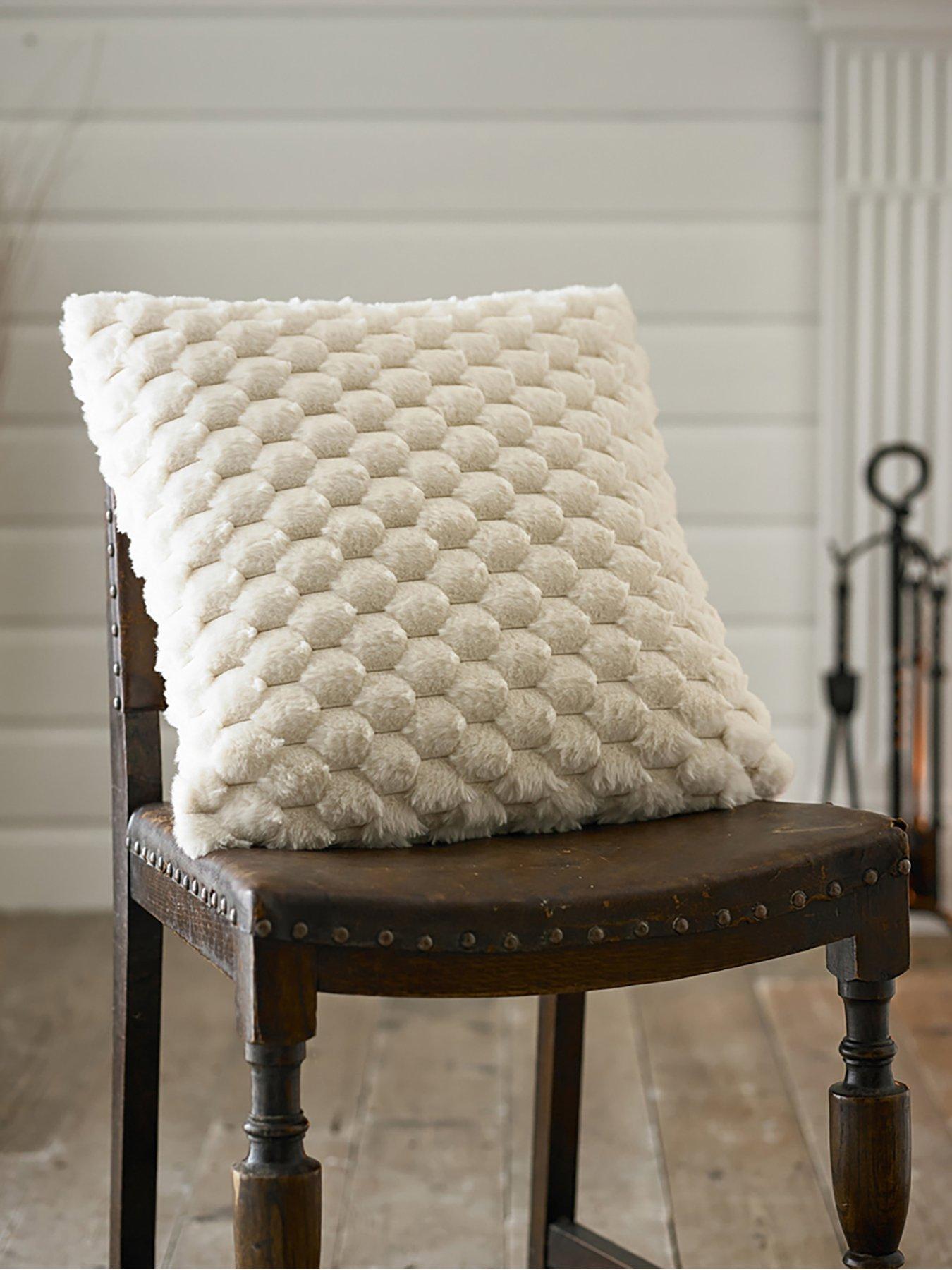 Product photograph of Deyongs Northcombe Faux Fur Cushion from very.co.uk