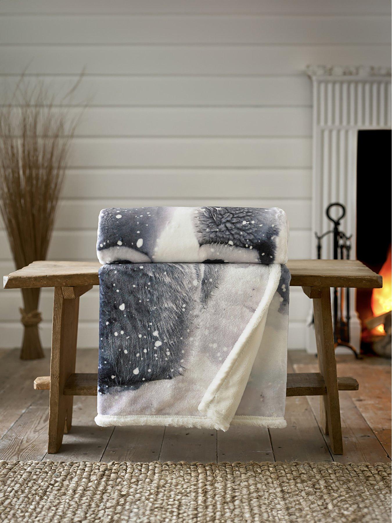 Product photograph of Deyongs Penguin Faux Fur Reverse Throw 140 X 180cm from very.co.uk