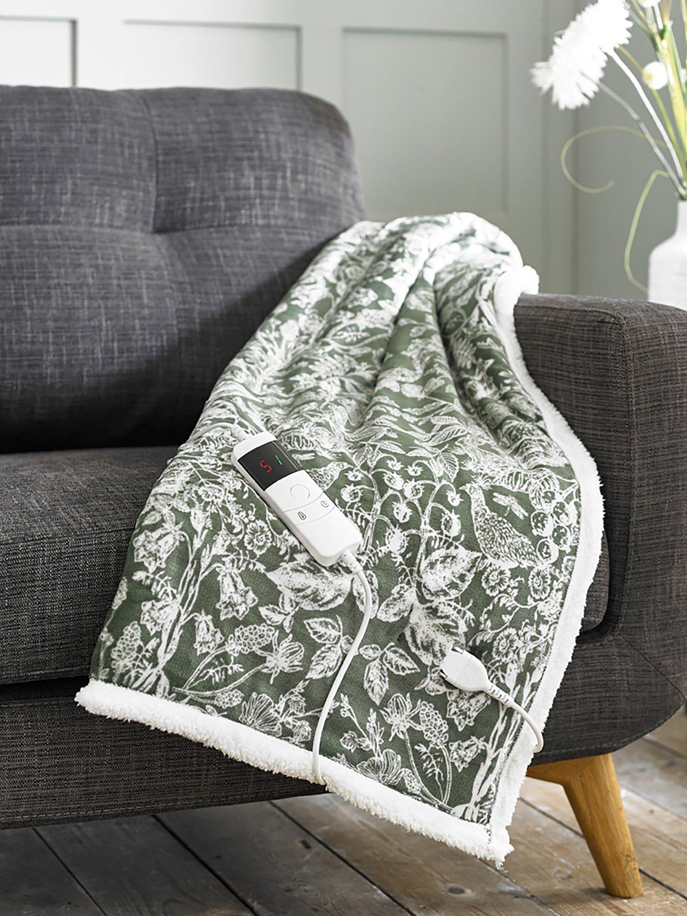 Product photograph of Deyongs Secret Garden Green Heated Throw 140 X 180cm from very.co.uk