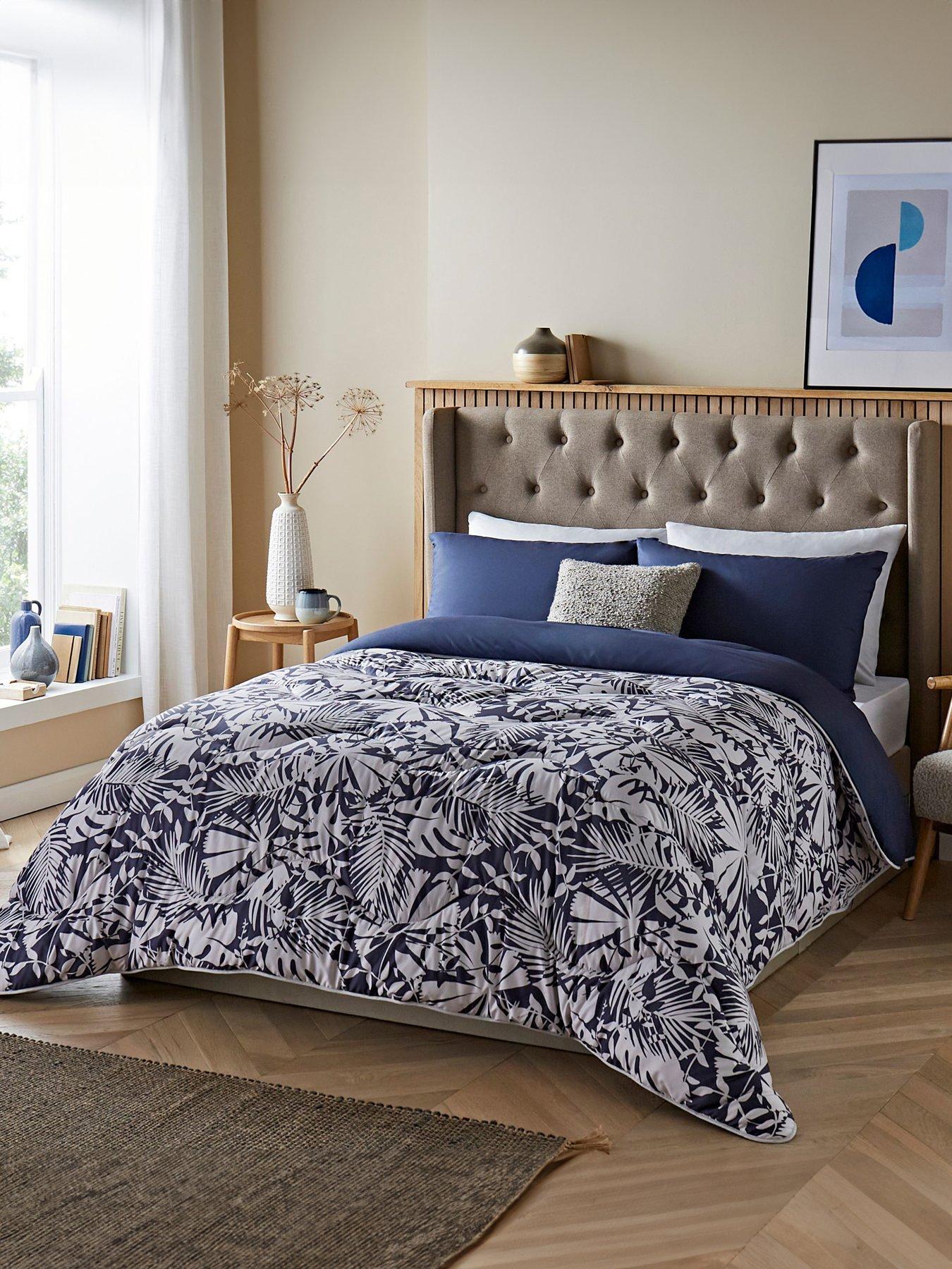 Product photograph of Night Lark Winter Palms 10 5 Tog Coverless Quilt And Pillowcase Set from very.co.uk