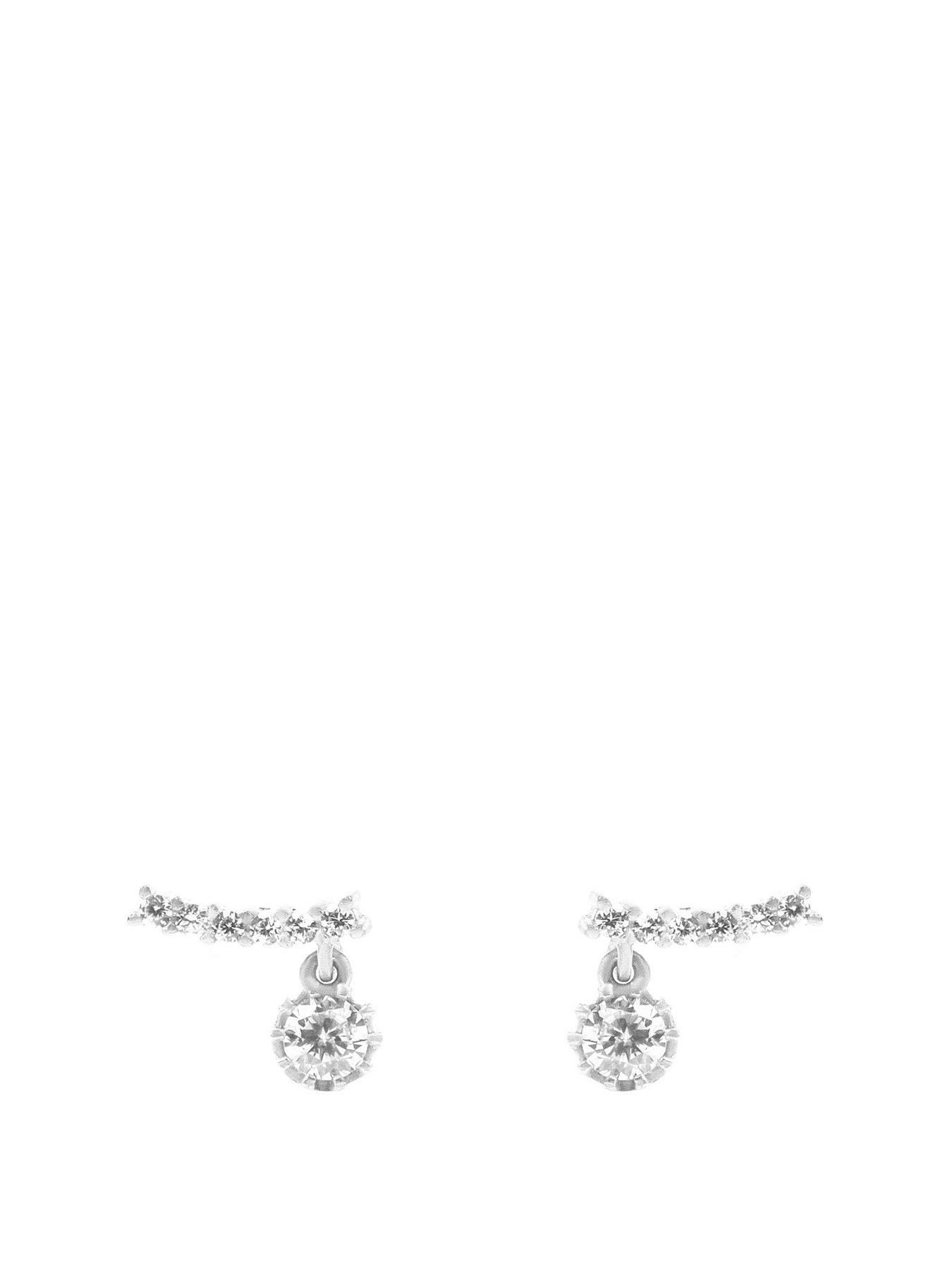 Product photograph of The Love Silver Collection Sterling Silver Cz Climber With Charm from very.co.uk