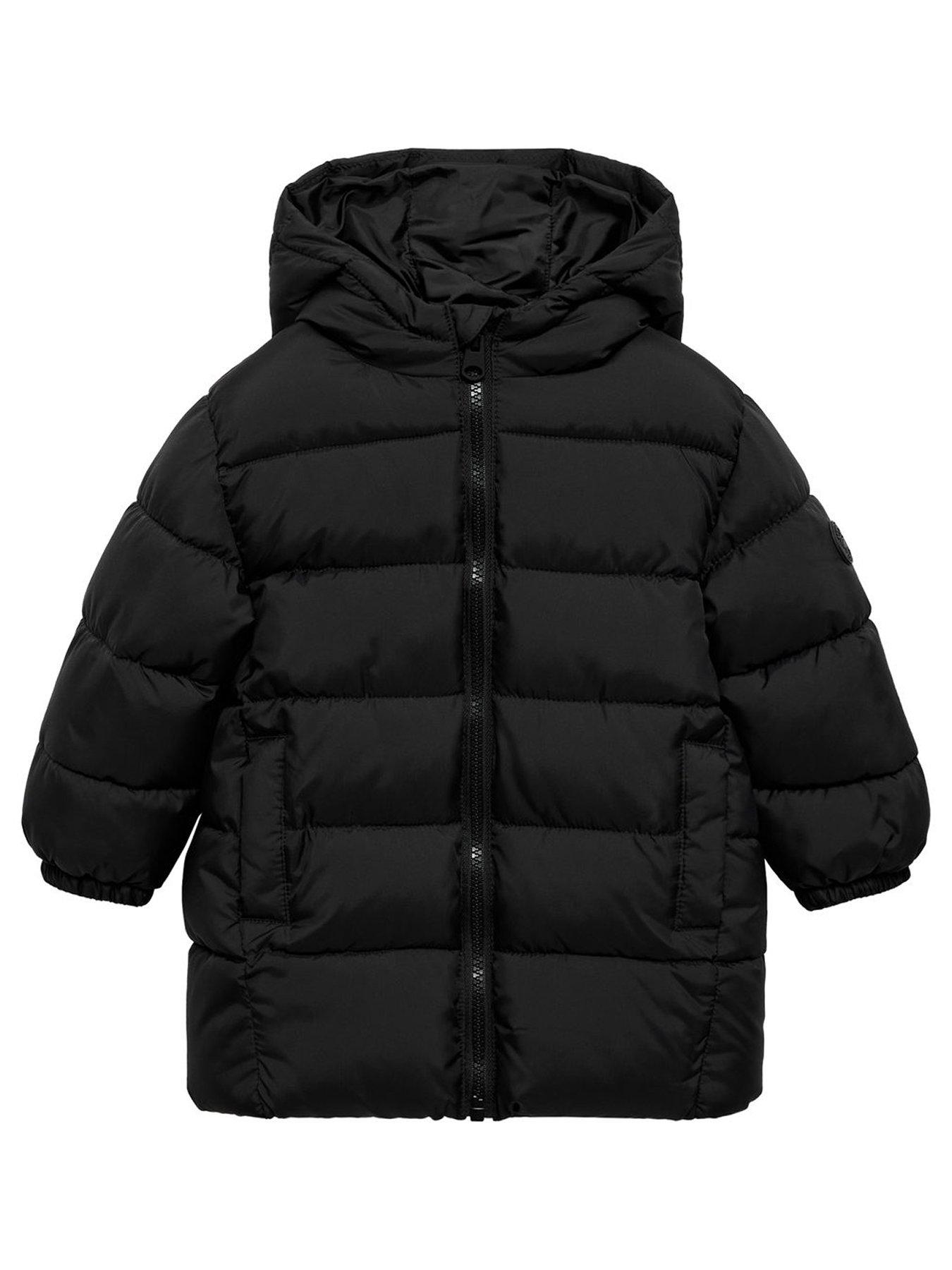 Mango Boys Longline Padded Coat Black Very