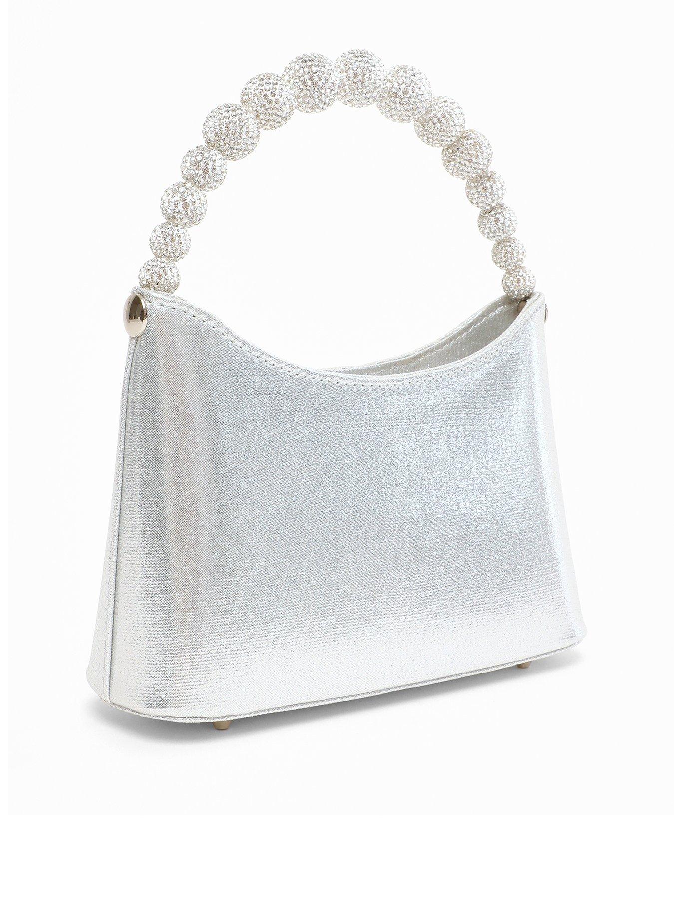Quiz Silver Diamante Handle Bag Very