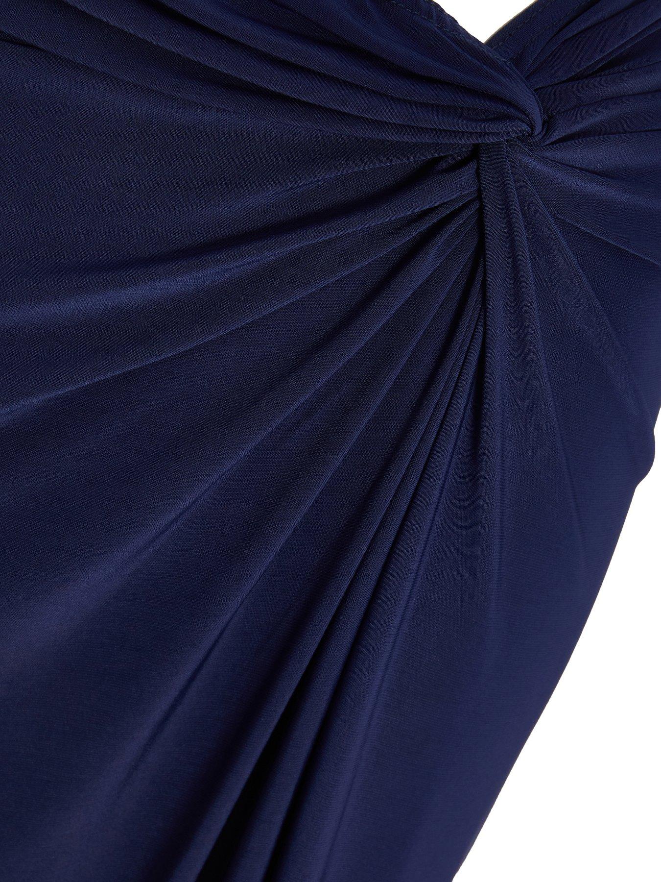 Image 6 of 6 of Quiz Indigo Ruched Split Maxi Skirt
