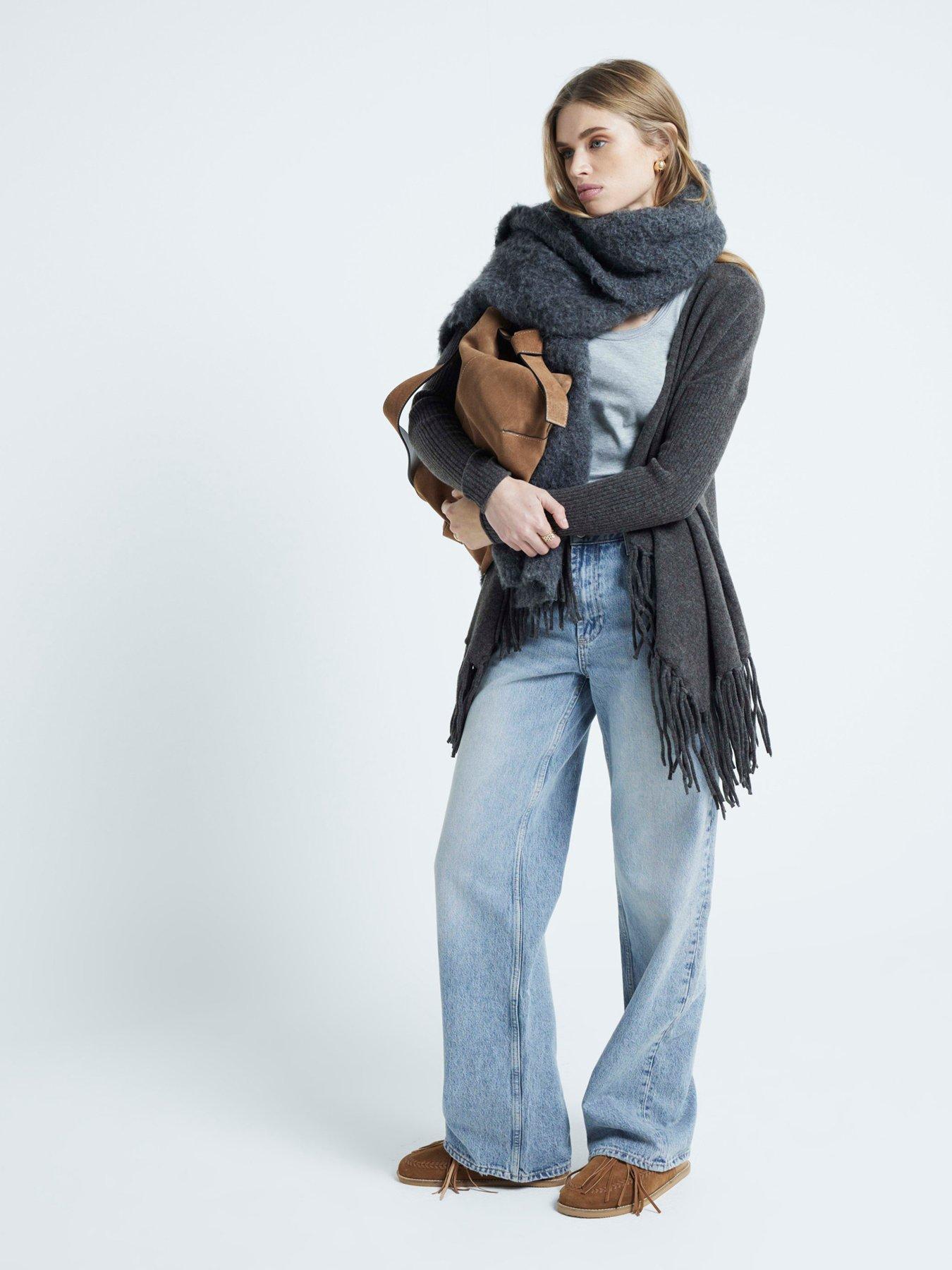 undefined Waterfall Cardigan - Dark Grey