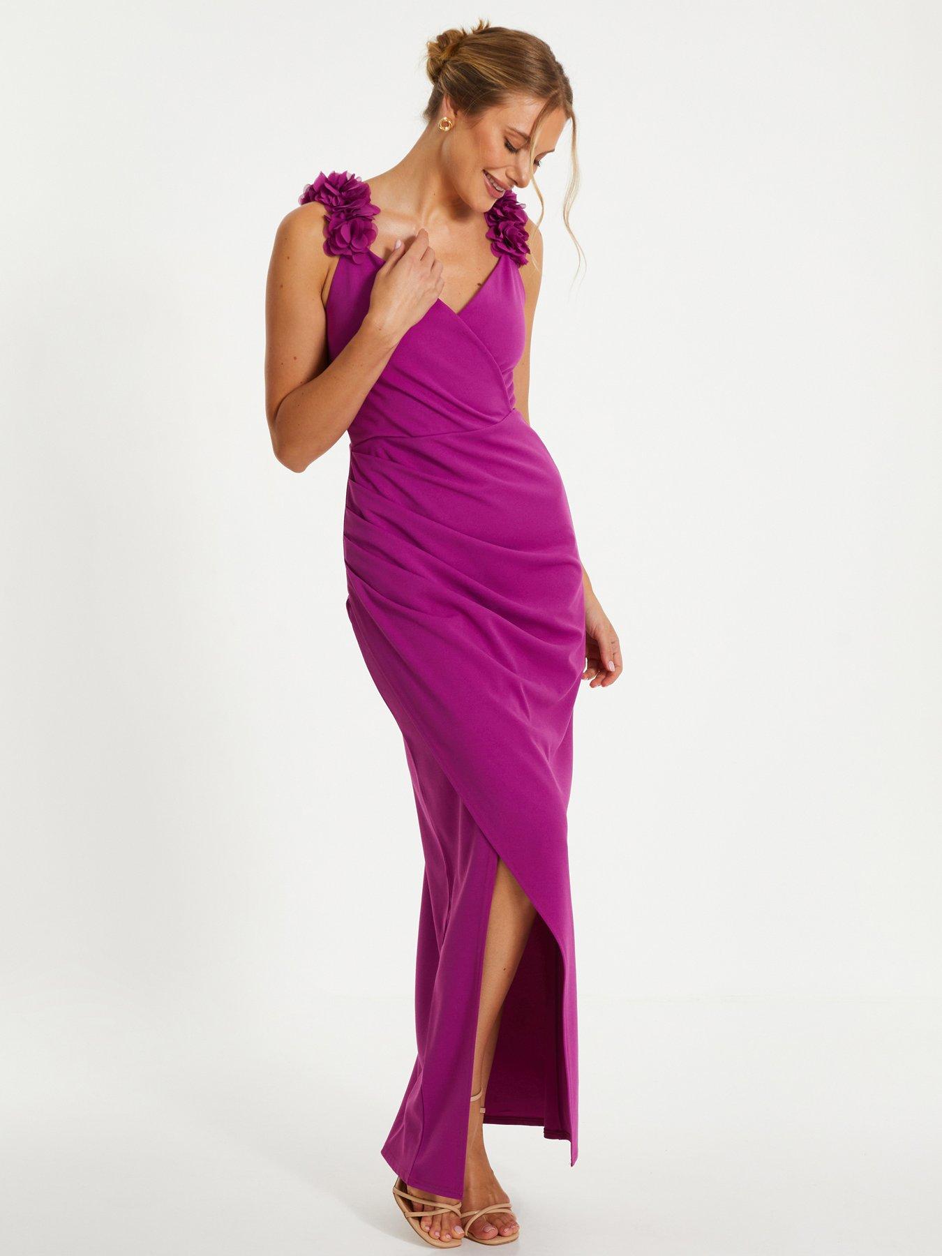 Raspberry evening dress hot sale