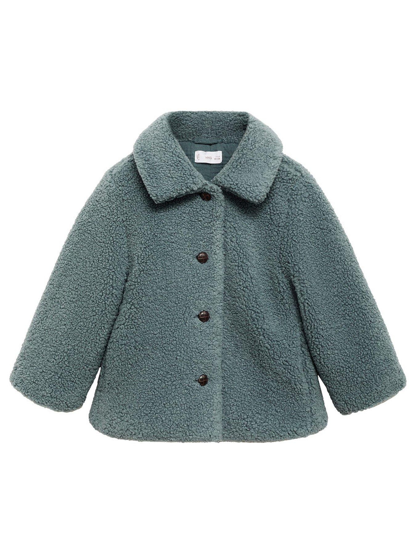 Younger Girls Sherpa Coat Light Green