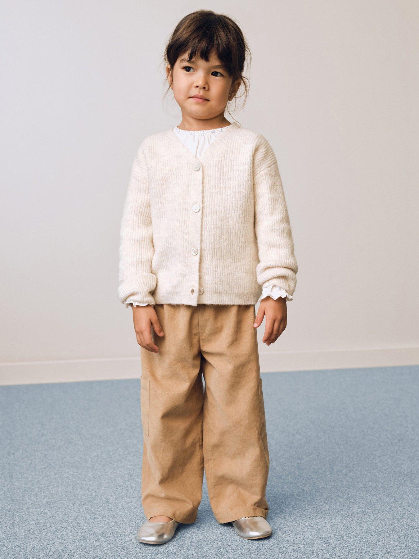 undefined Younger Girls Cord Wide Leg Trousers - Brown