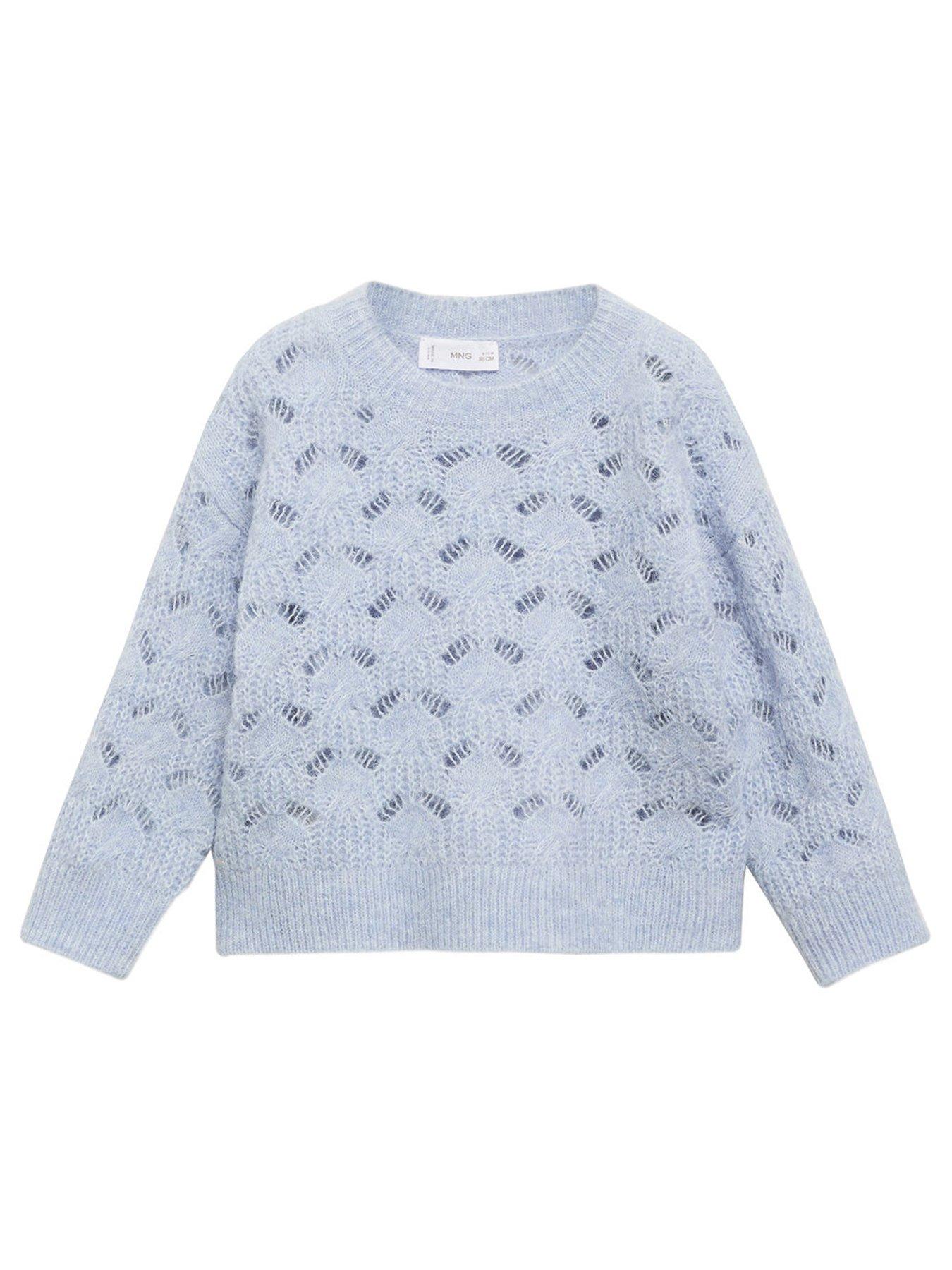 undefined Younger Girls Knitted Jumper - Light Blue
