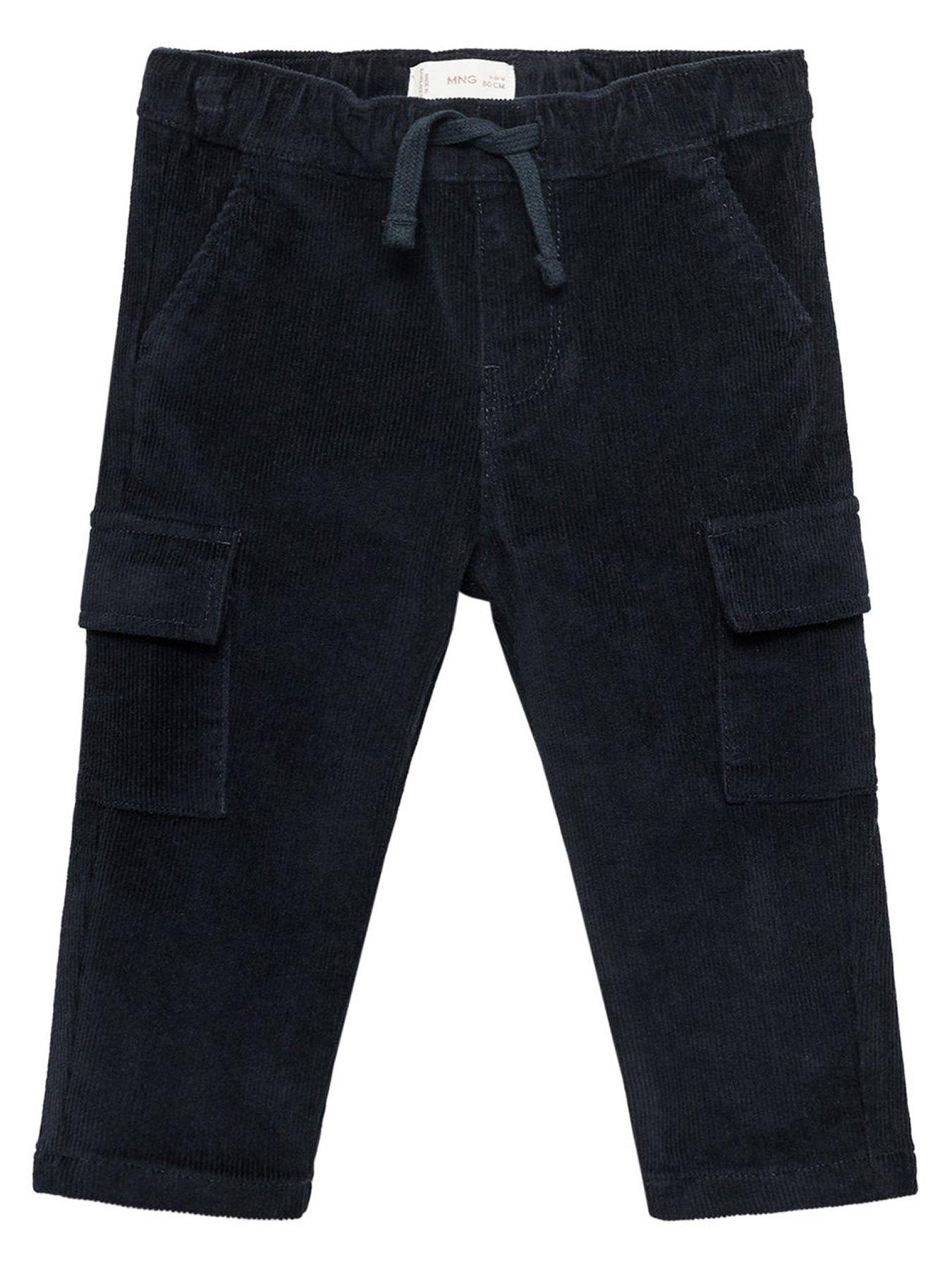 undefined Younger Boys Cord Cargo Trousers - Navy