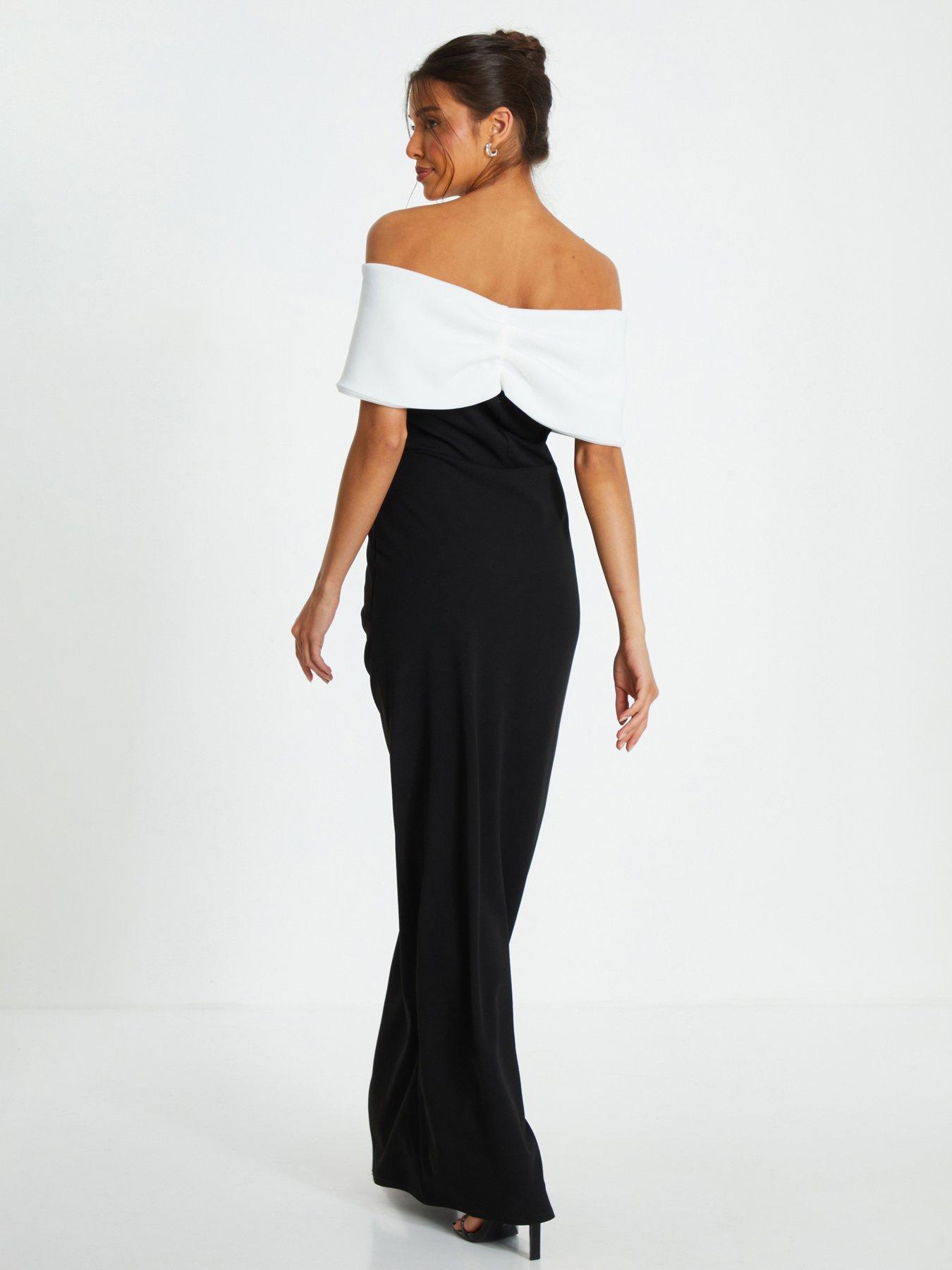 RIBBED JERSEY RUCHED BARDOT TOP WITH CONTRAST LACE AND BOW