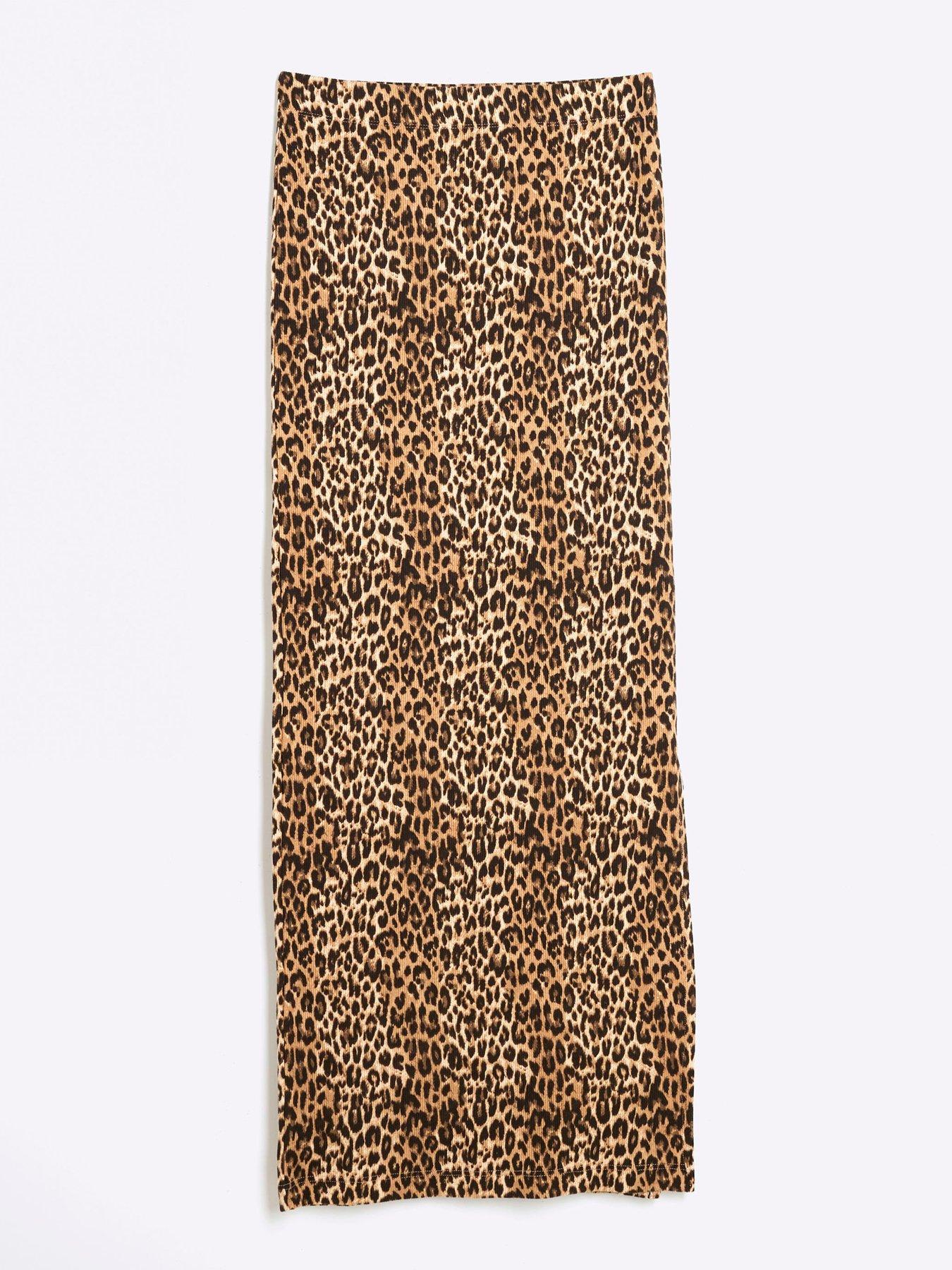 River Island Leopard Pencil Skirt Brown Very