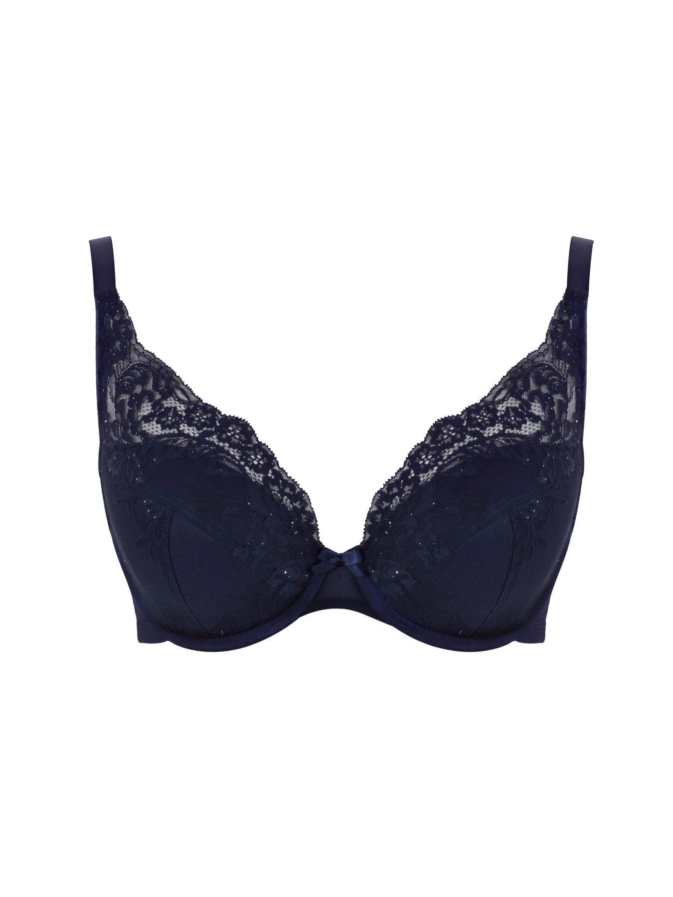Image 3 of 3 of Panache Ana Sequin Embellished High Apex Plunge Bra - Midnight
