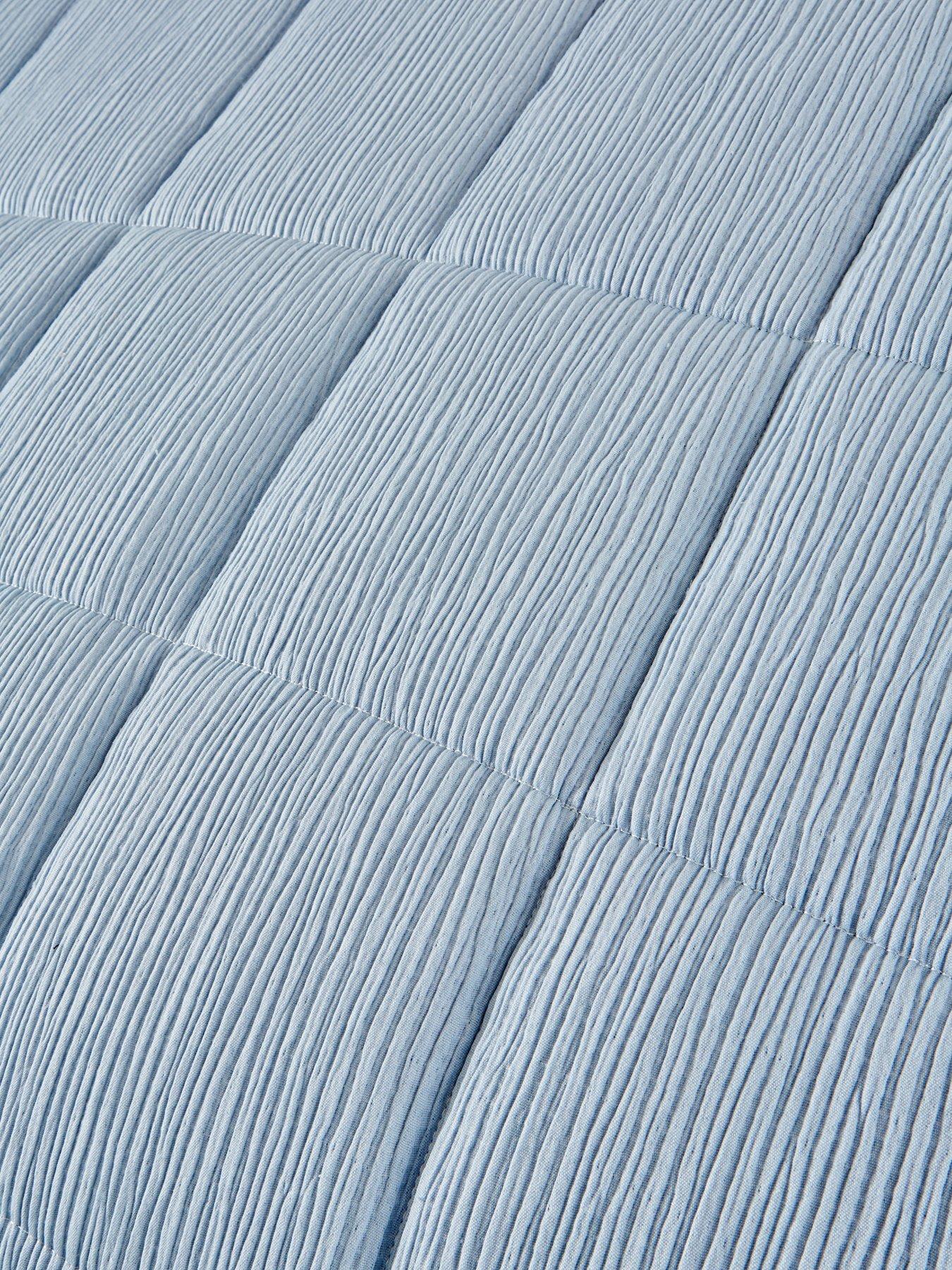 Image 3 of 3 of The Very Collection Muslin Quilted Bedspread Throw - Blue