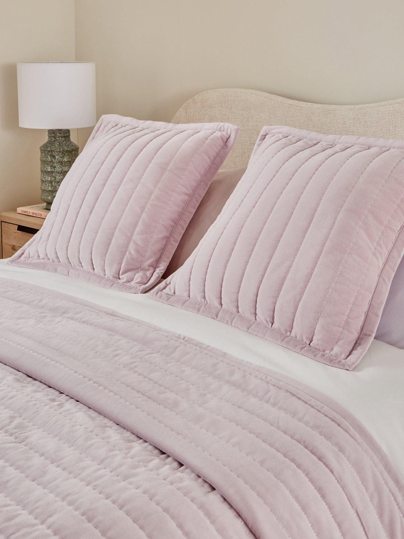 undefined Cotton Velvet Stitch Embroidered Pillow Sham Pair