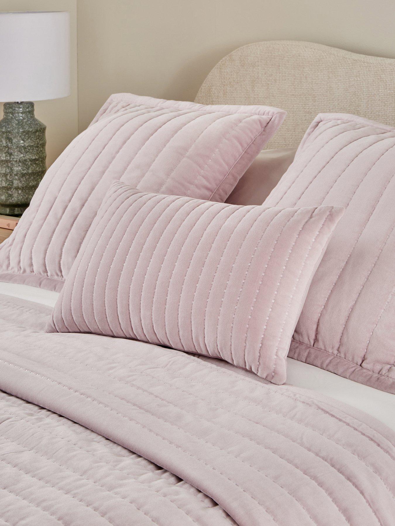 Image 1 of 3 of Very Home Cotton Velvet Stitch Embroidered Bolster Pillow