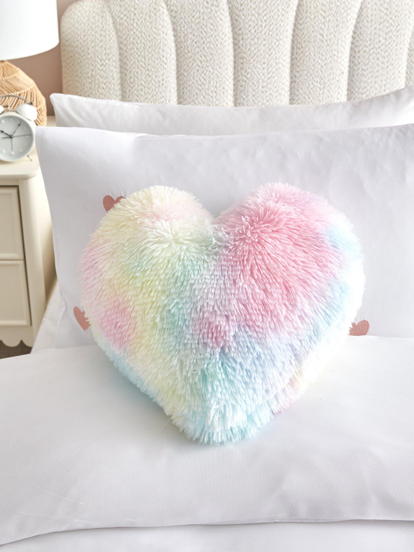 Product photograph of Very Home Ombre Fluffy Heart Shaped Cushion from very.co.uk