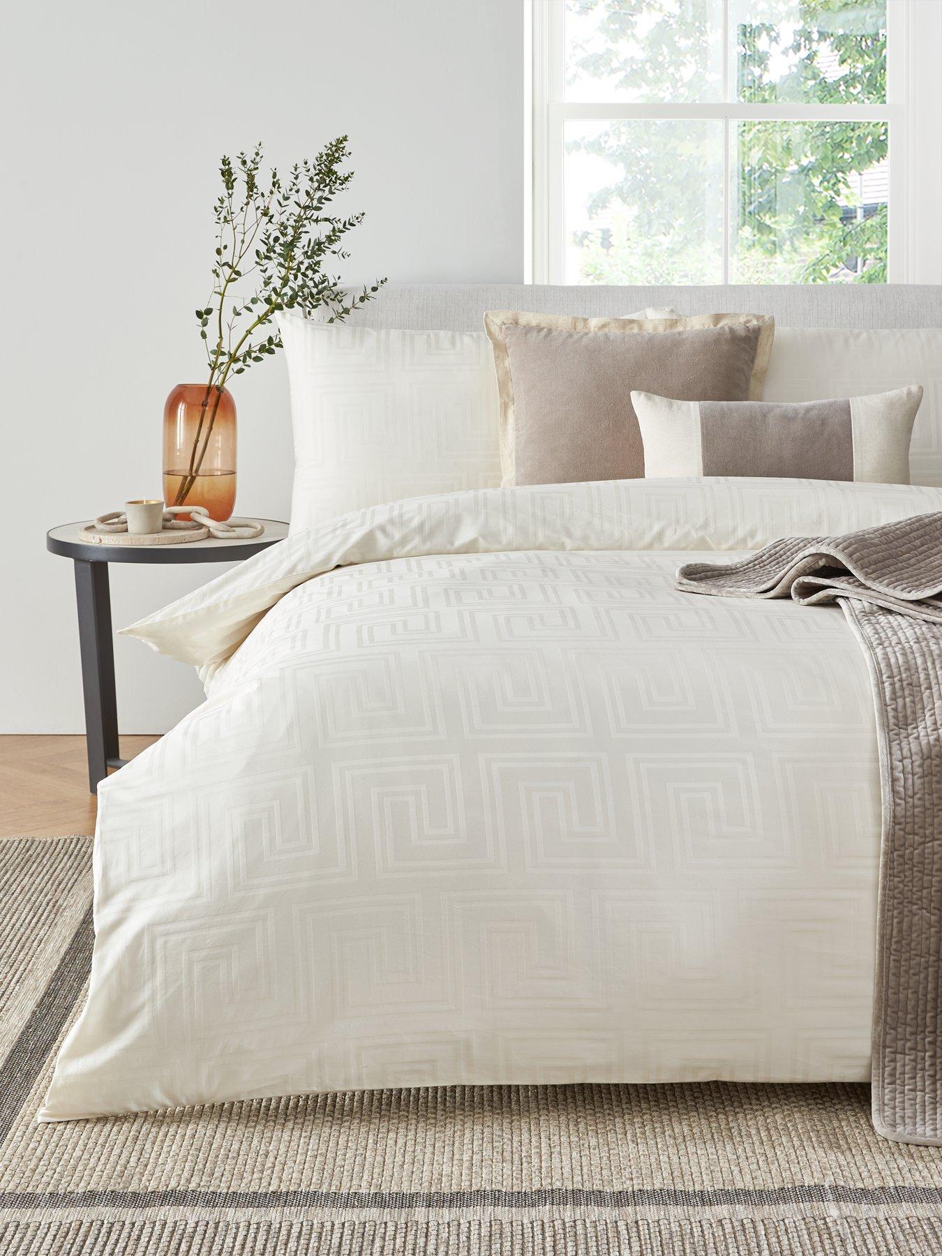 Image 1 of 5 of Michelle Keegan Home Greek Key 100% Cotton Duvet Cover Set
