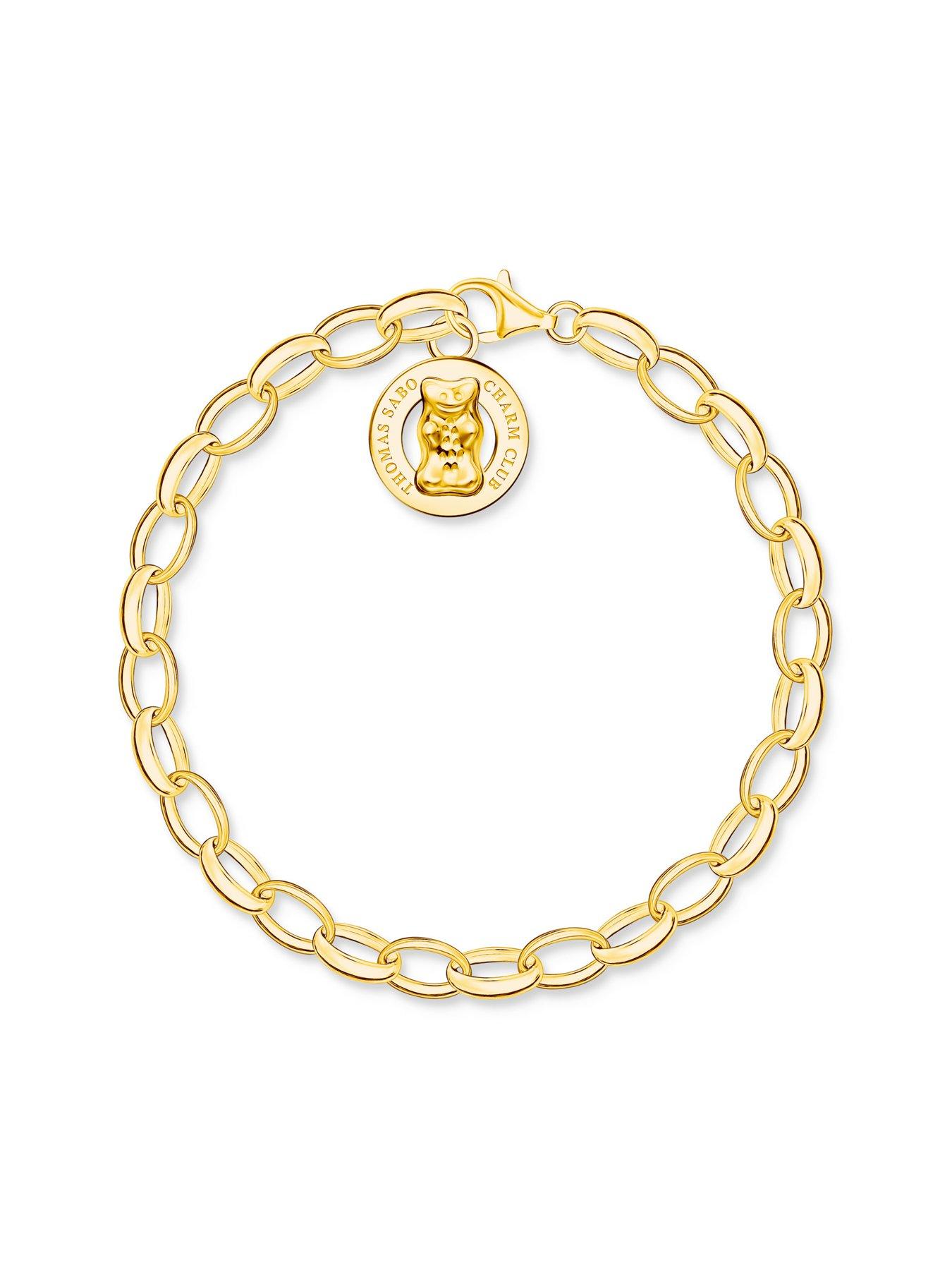 Image 2 of 2 of Thomas Sabo Gold charm bracelet with goldbears logo ring