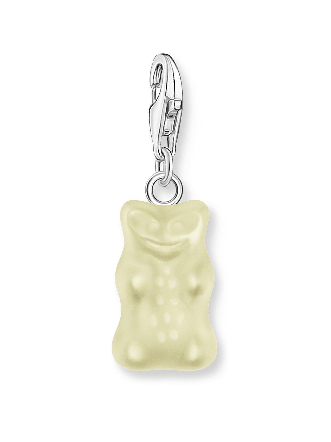 Product photograph of Thomas Sabo Silver Charm Pendant Goldbears In White from very.co.uk