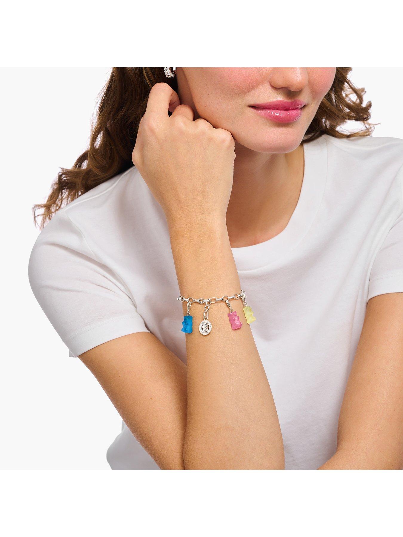 Image 2 of 3 of Thomas Sabo Silver charm bracelet with goldbears logo ring