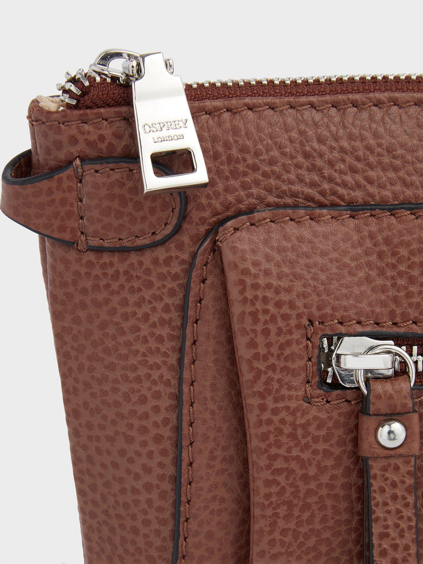 Image 3 of 4 of Osprey London The Ruby Leather Crossbody Clutch Bag