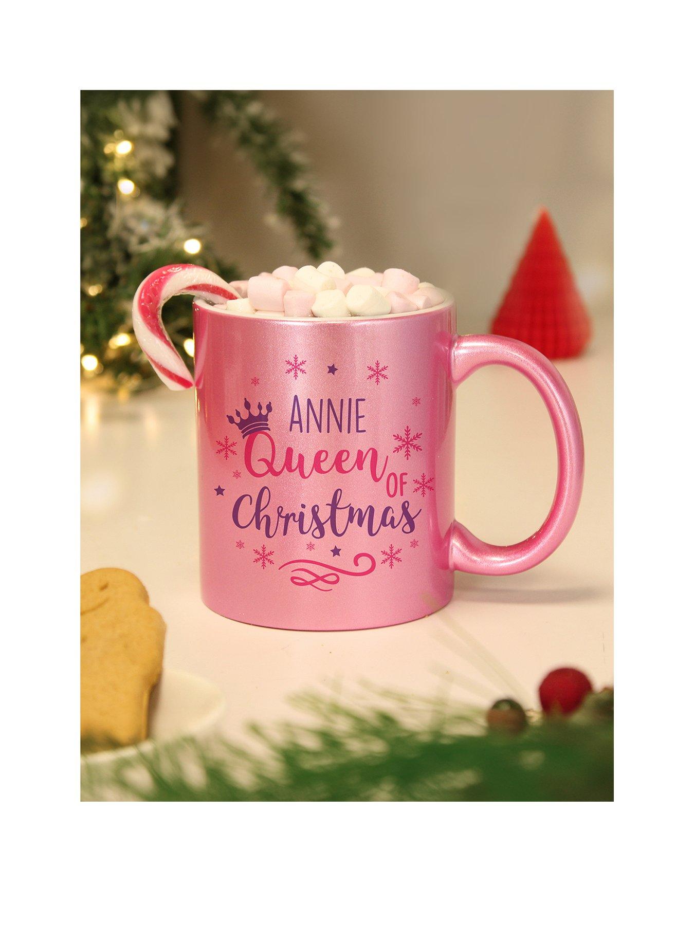 The Personalised Memento Company Personalised Queen Of Christmas Pink Mug