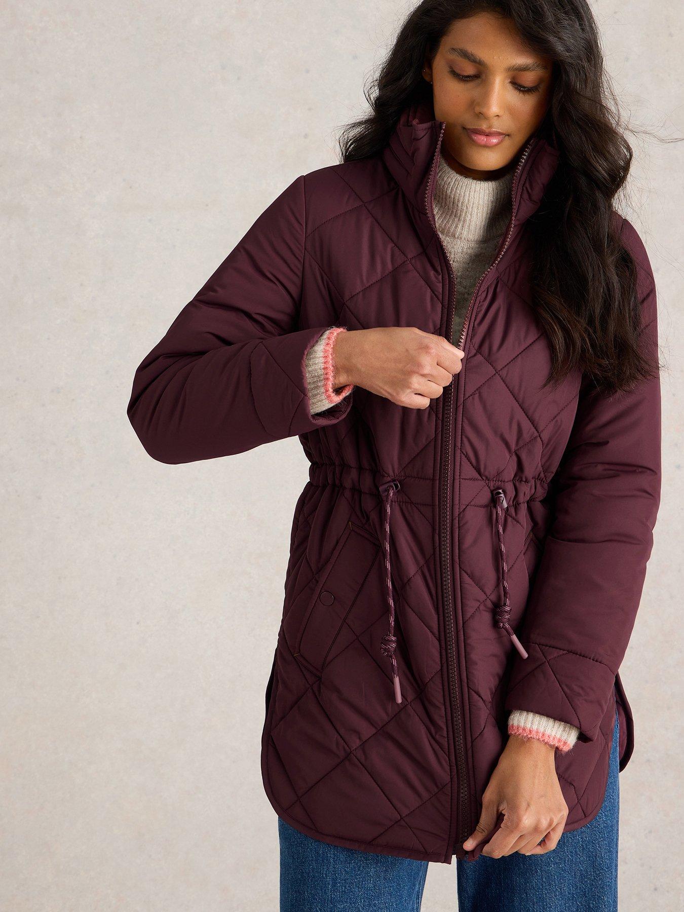 Burgundy hooded coat best sale