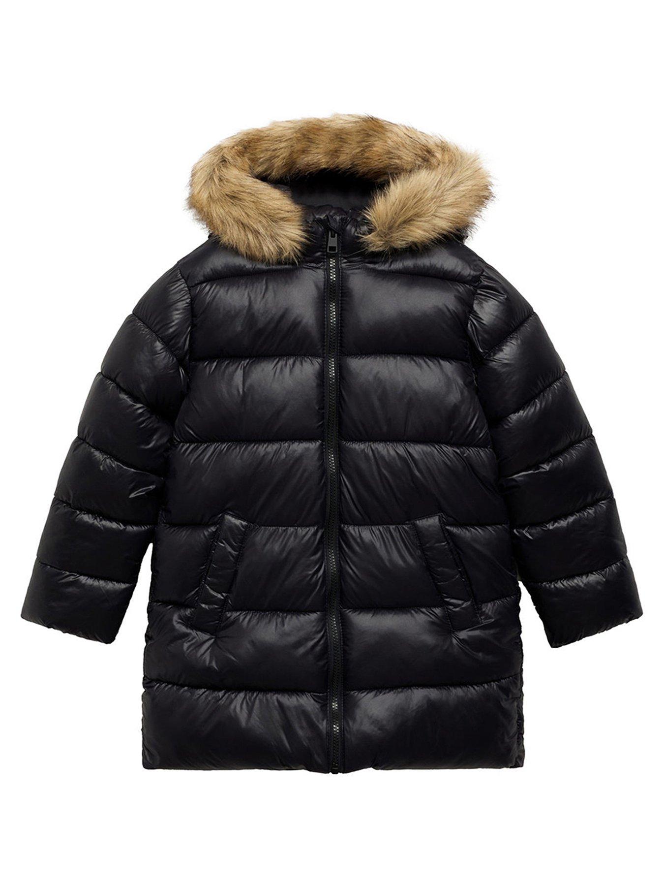 undefined Girls Shine Padded Coat - Black