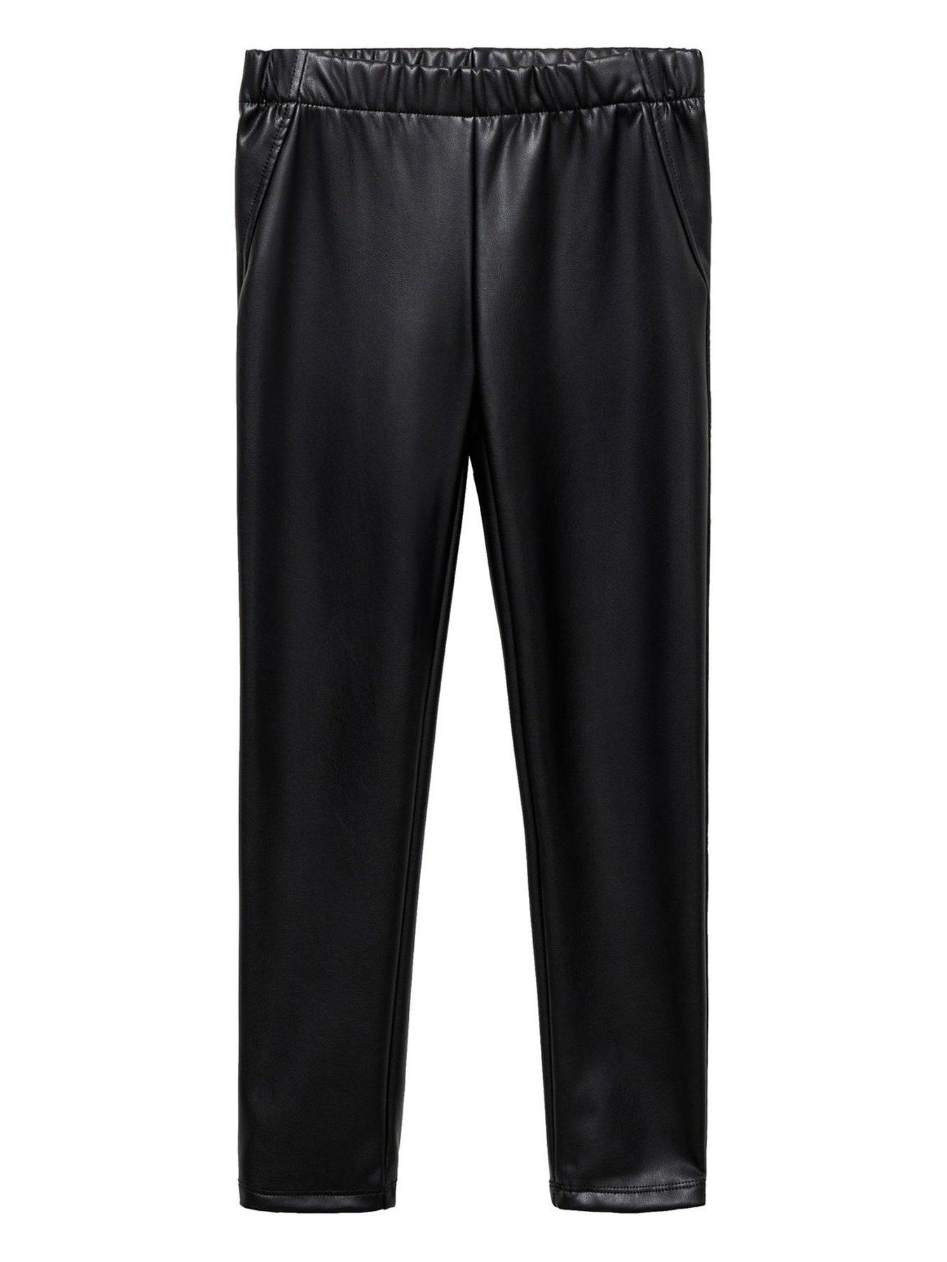 undefined Girls Pu Leggings - Black