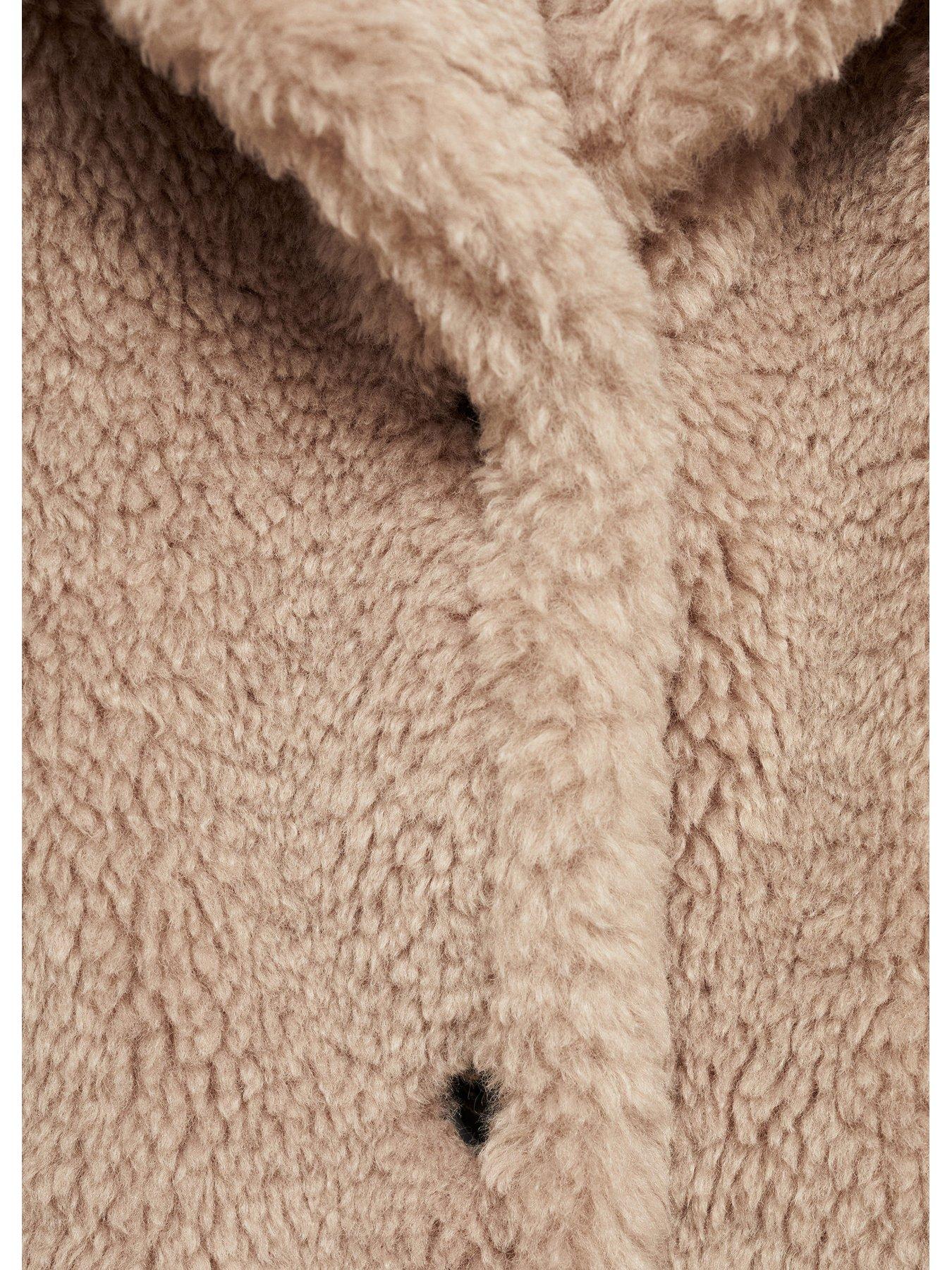Mango Girls Teddy Fleece Coat Brown Very