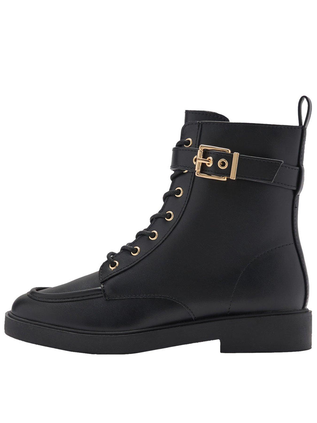 Girls Buckle Ankle Boots Black