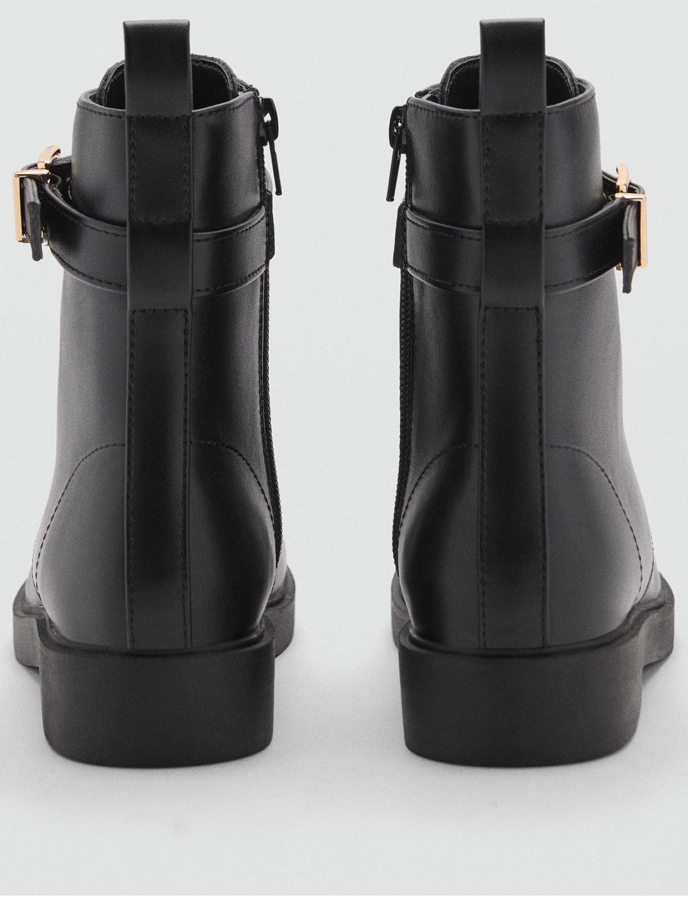Girls Buckle Ankle Boots Black