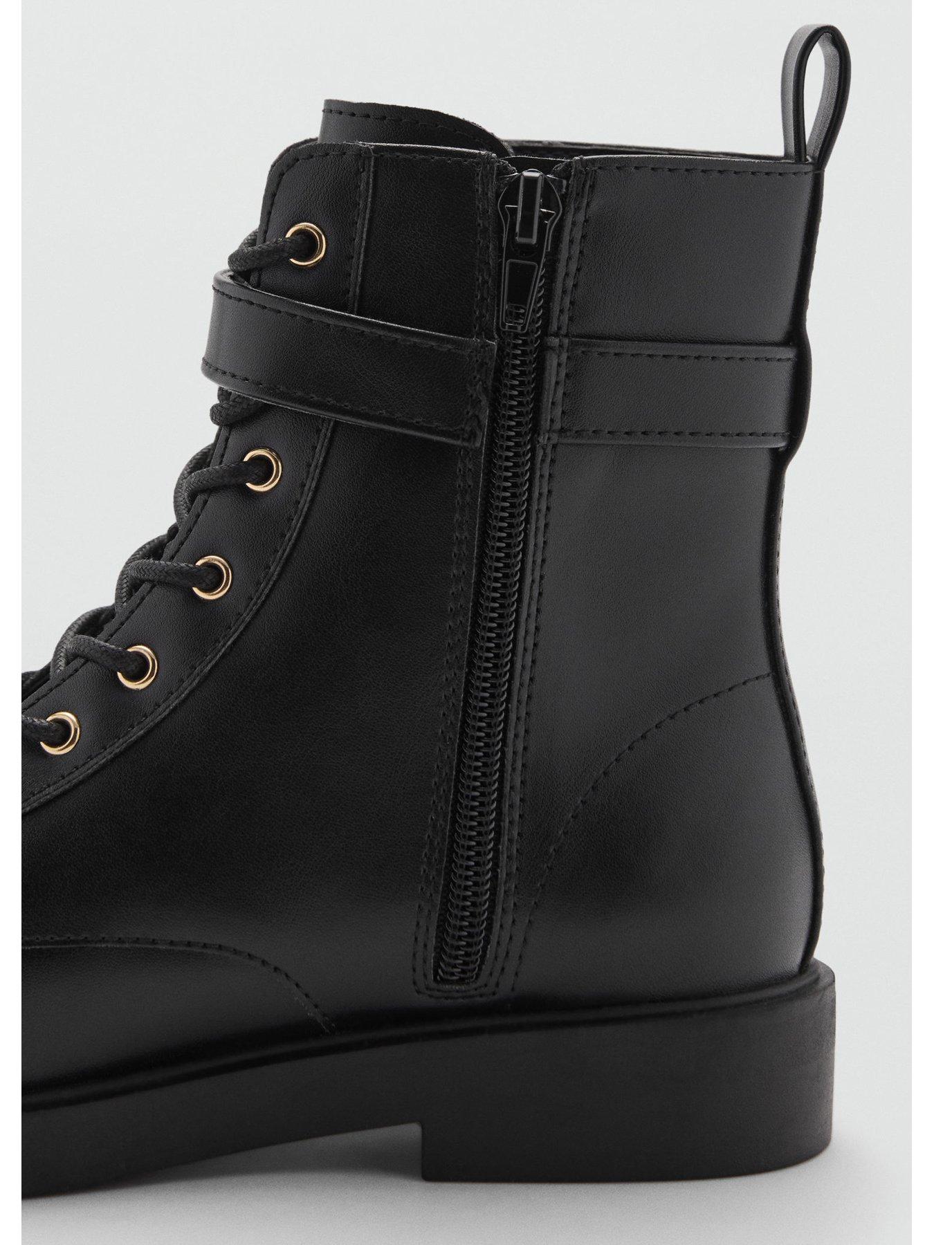 Mango Girls Buckle Ankle Boots Black Very