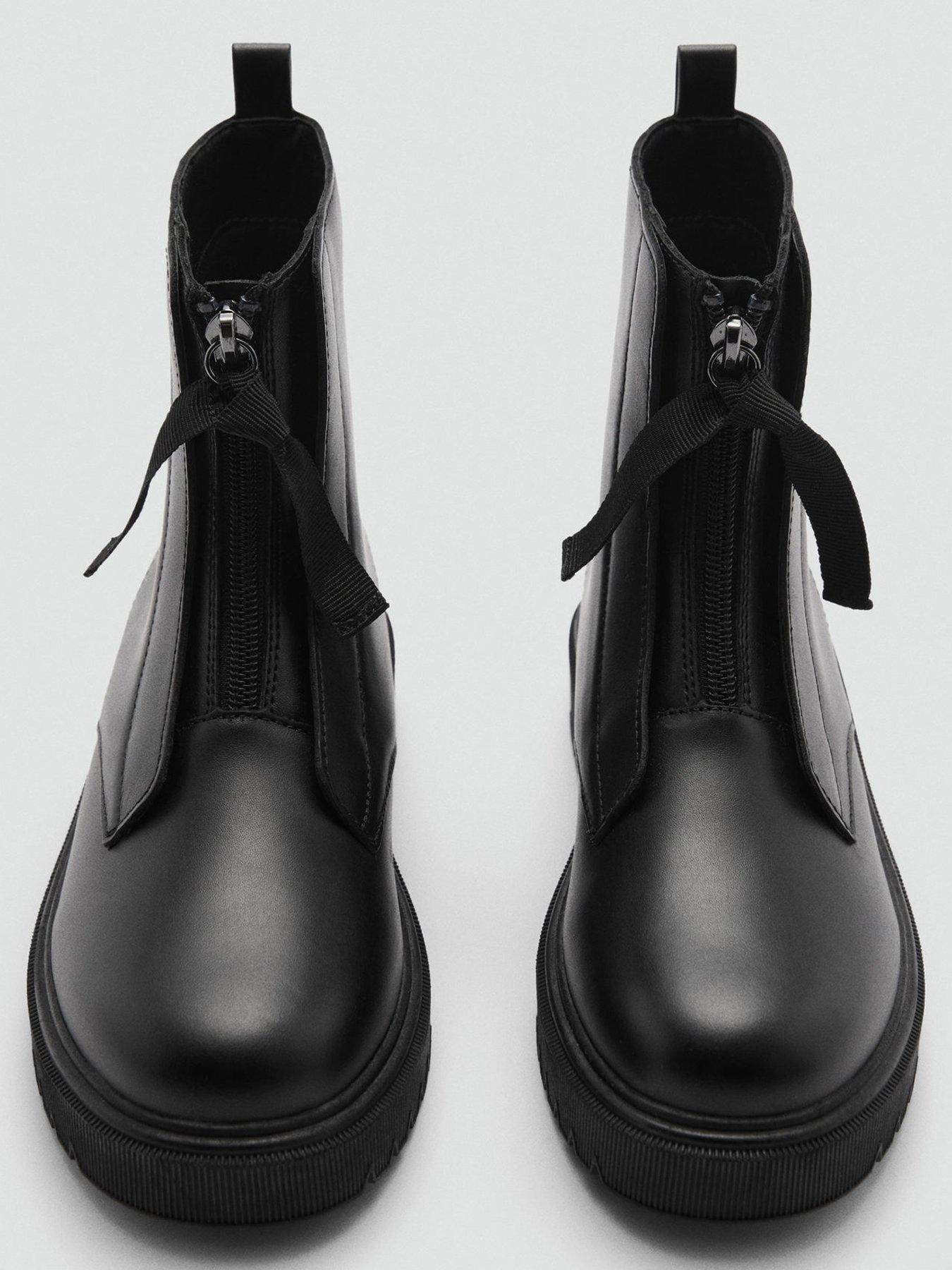 Mango zipper leather boots hotsell