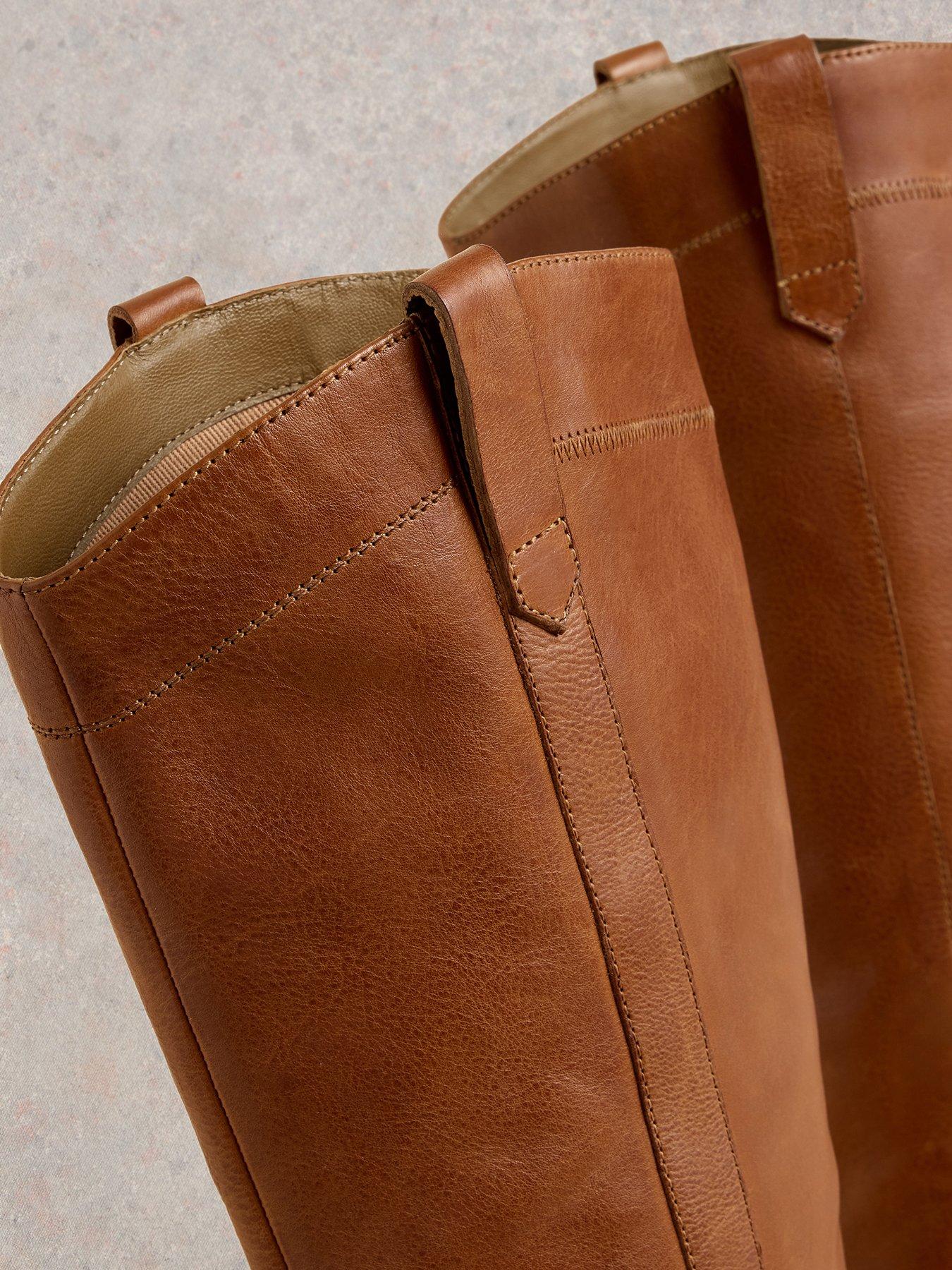 Image 4 of 4 of White Stuff Izzy Leather Knee High Boot - Brown