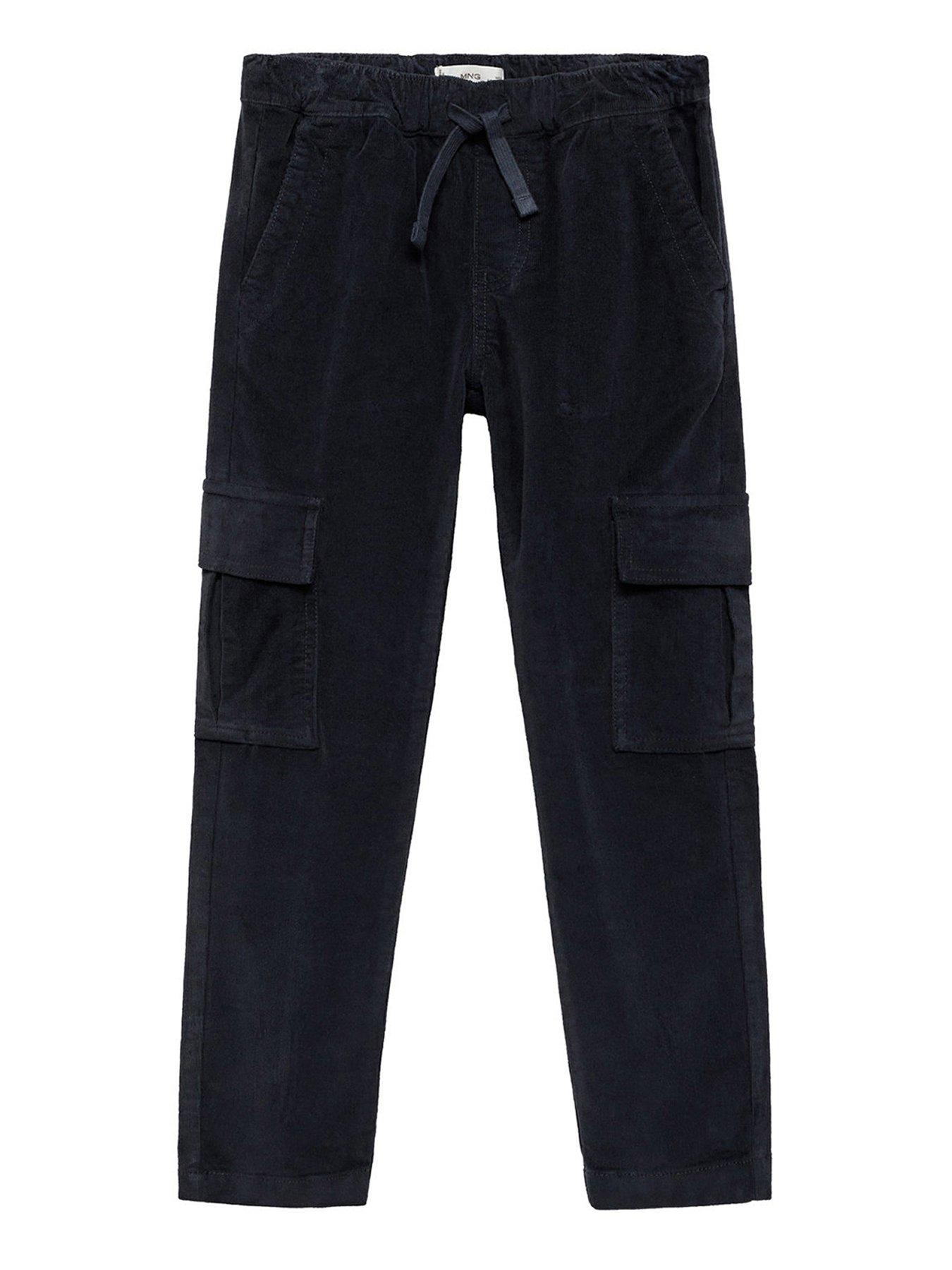 undefined Boys Cord Cargo Trousers - Dark Grey