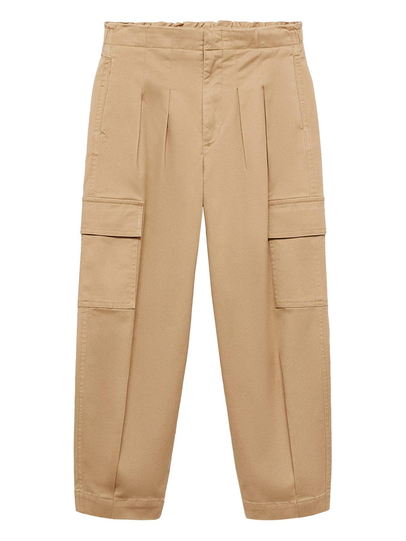 undefined Girls Pleated Cargo Trousers - Brown