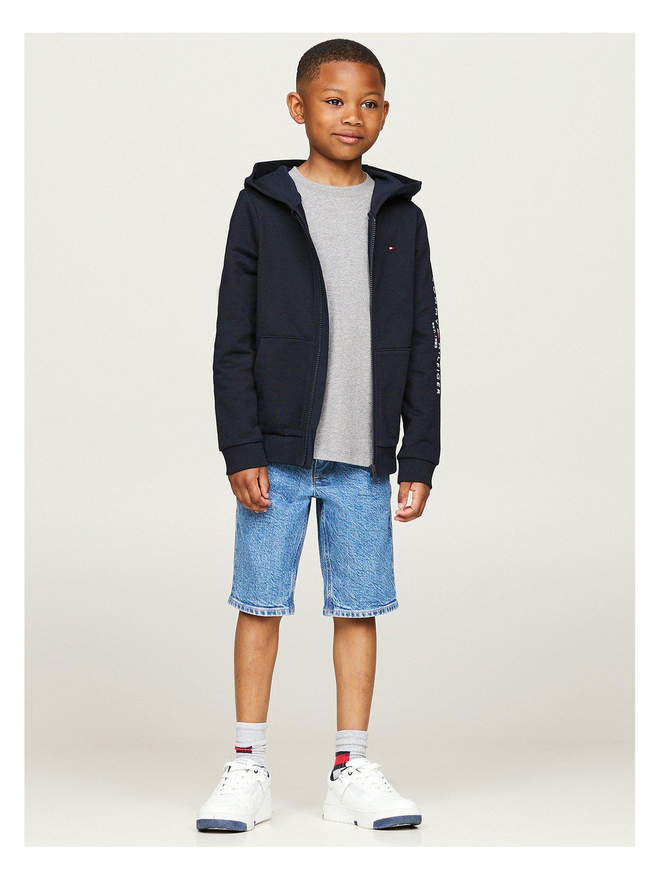 undefined Kids Unisex Essential Zip Through Hoodie - Navy