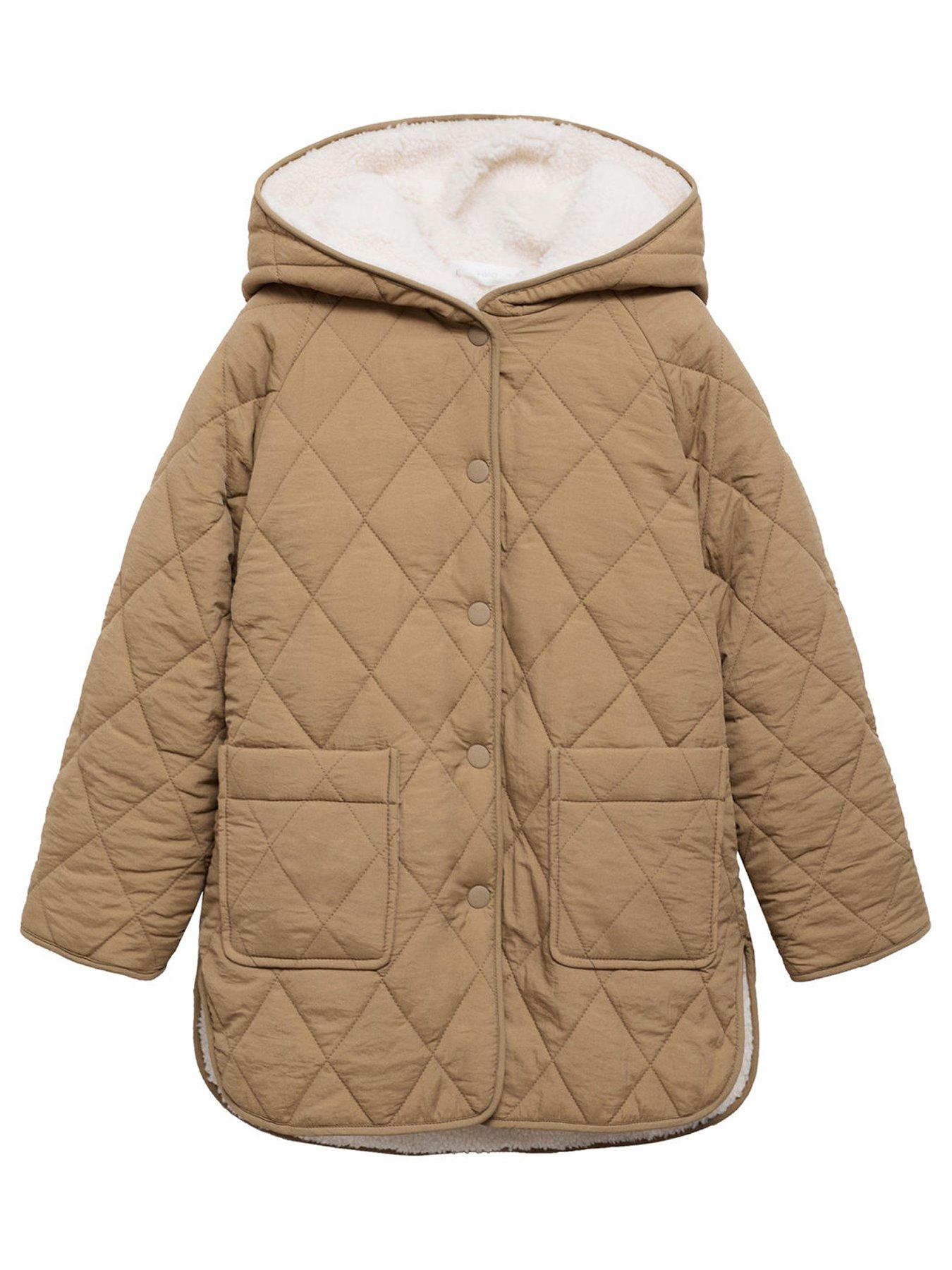 undefined Girls Quilted Coat - Brown
