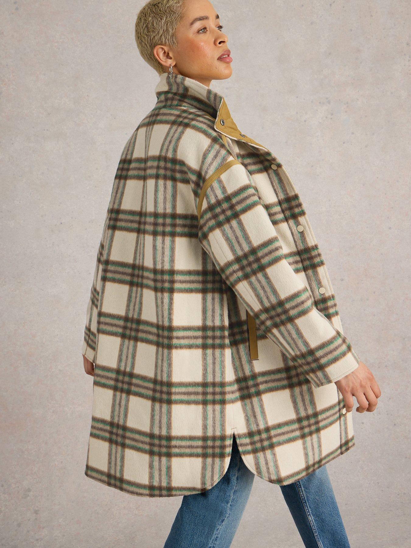 Image 2 of 6 of White Stuff Marlowe Reversible Check Coat - Multi
