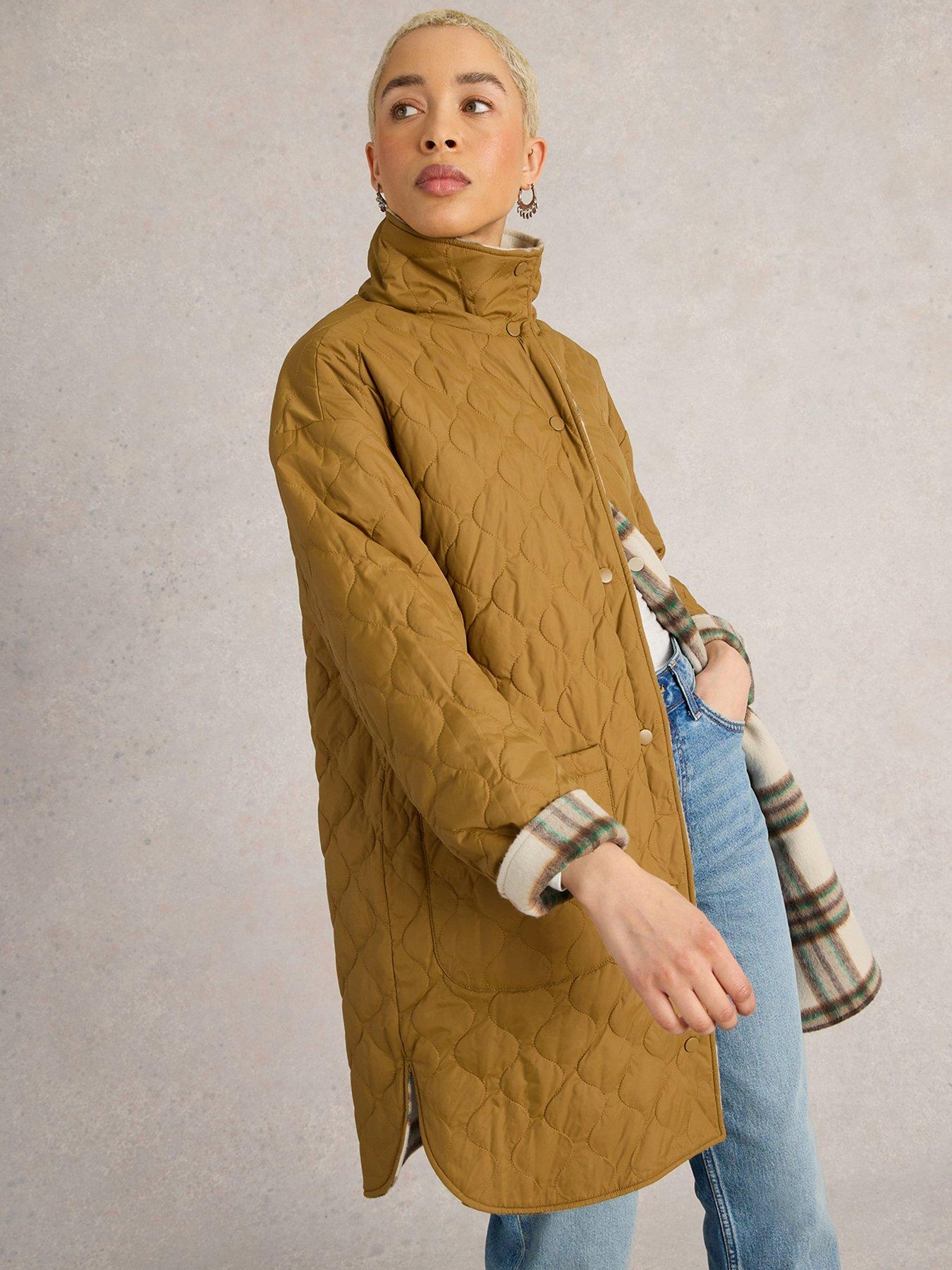 Image 3 of 6 of White Stuff Marlowe Reversible Check Coat - Multi