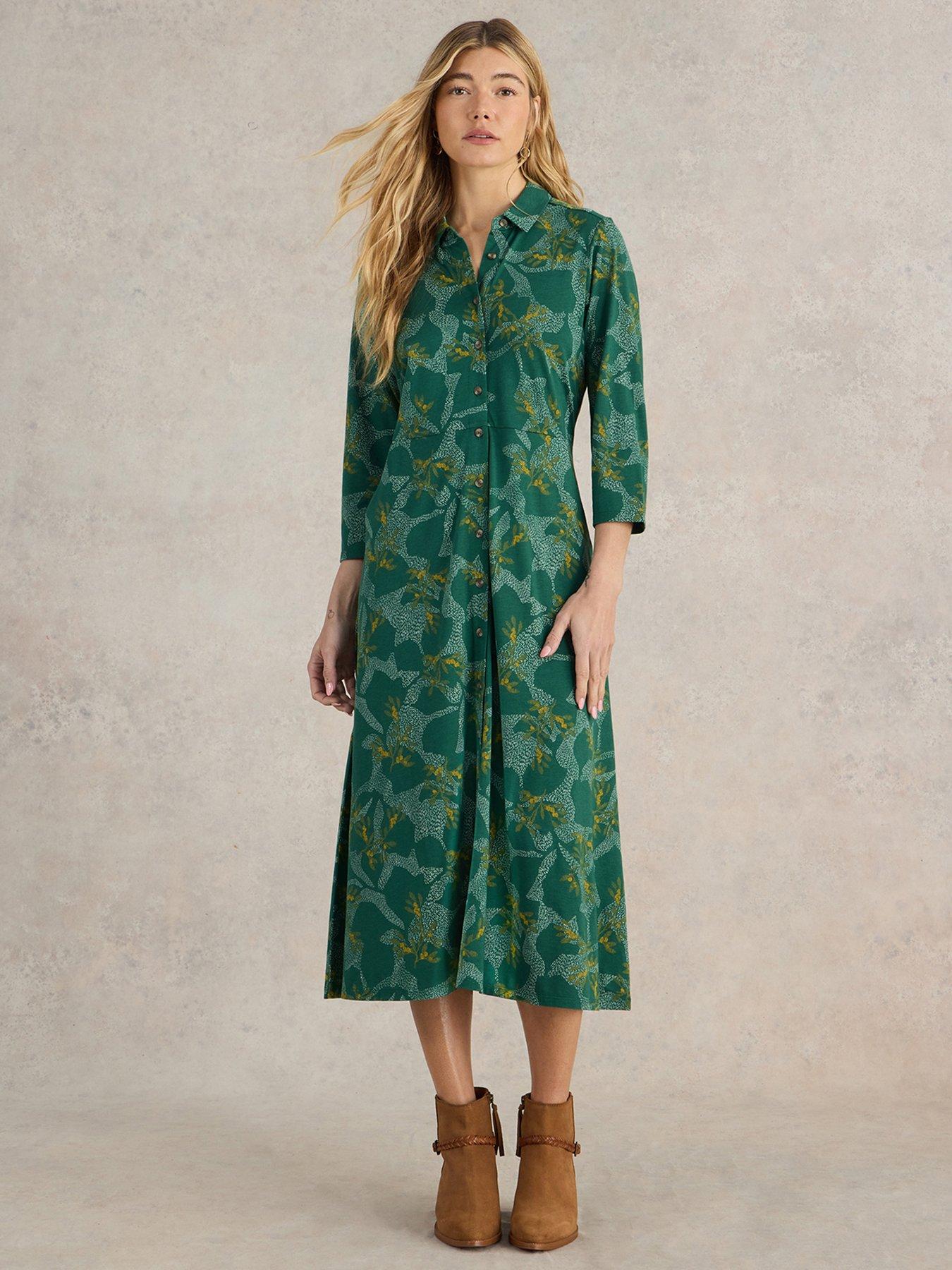 undefined Rua Jersey Shirt Dress - Green