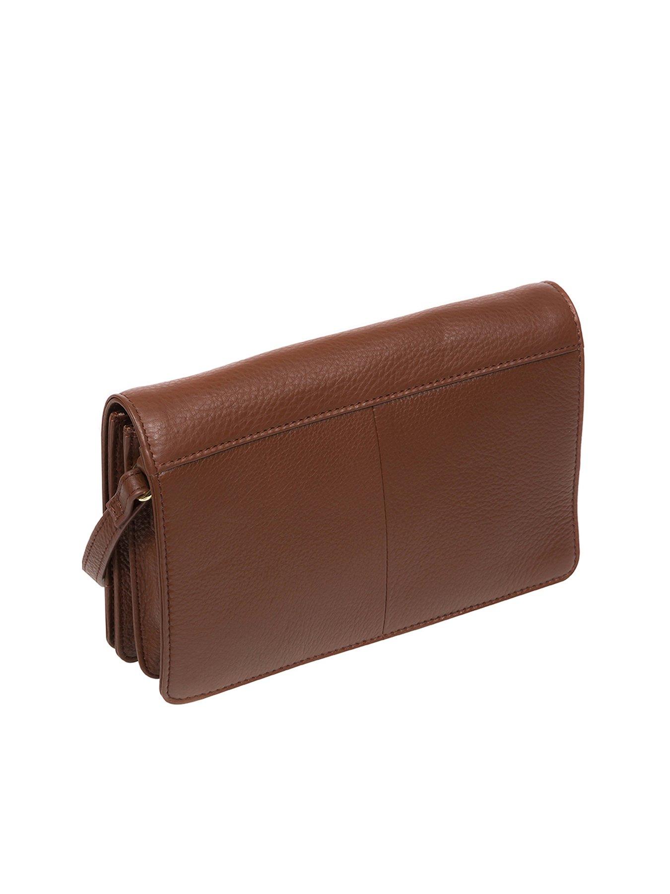 Image 3 of 5 of Pure Luxuries London Gwen Dark Tan Nappa Leather Cross Body Bag