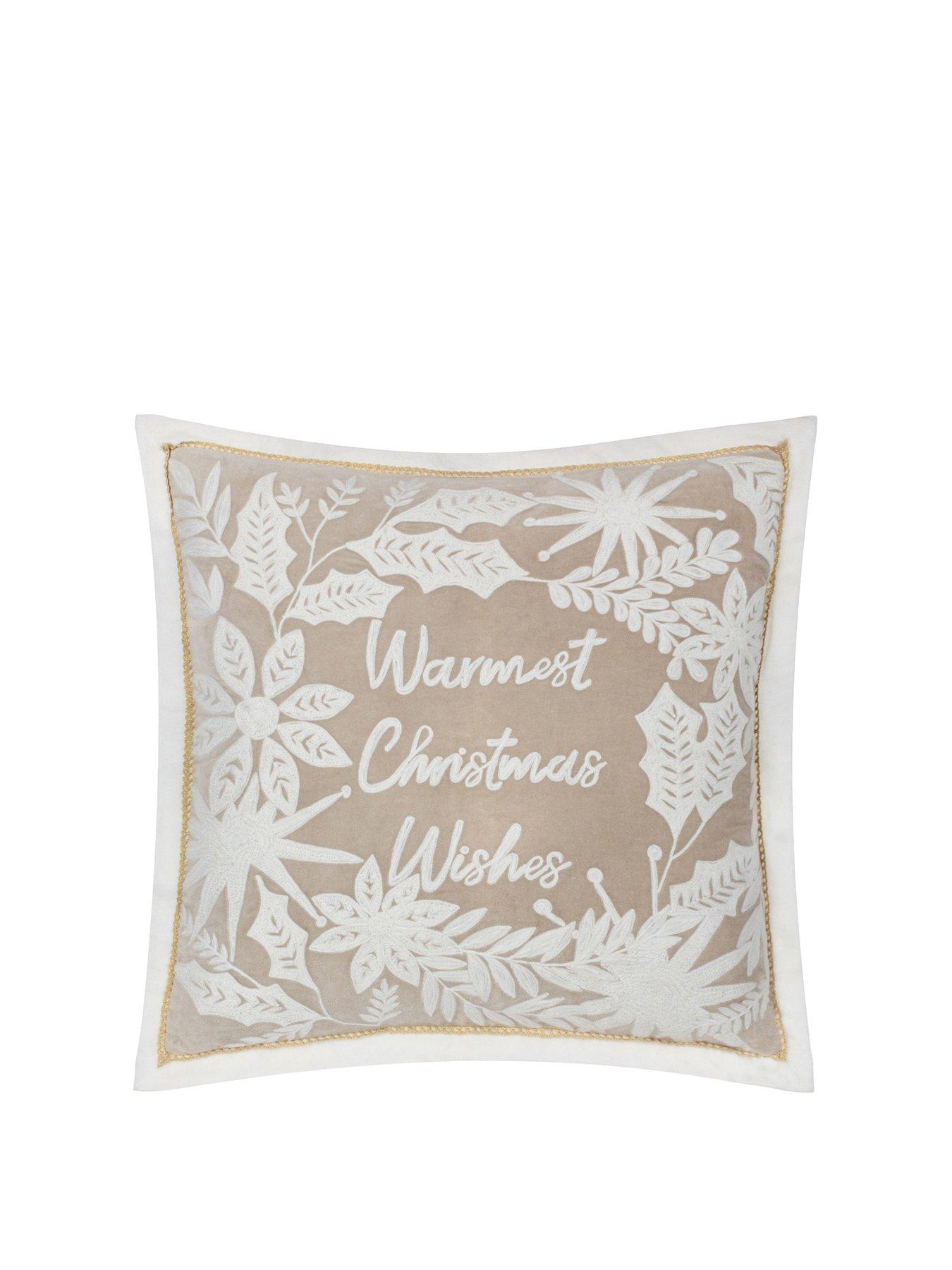 Product photograph of Paoletti Winter Warmest Wishes Cushion from very.co.uk